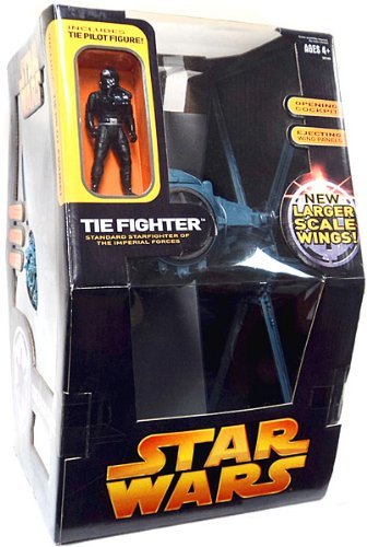 Star Wars Tie Fighter Model with Larger Scale Wings & Tie Pilot Figure - Perfect for Collectors, Display, and Role-Play Scenes