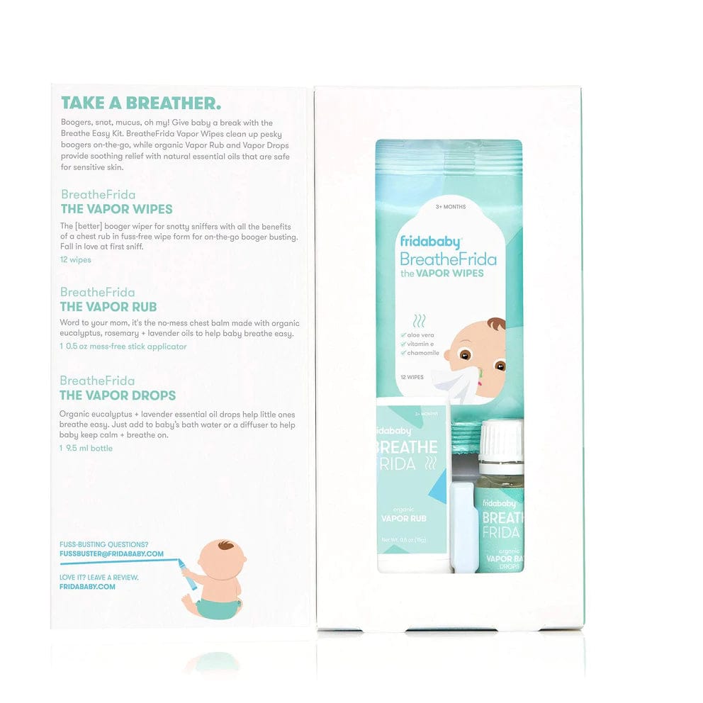 Fridababy Breathe Easy Kit - Baby Nasal Aspirator & Saline Spray for Congestion Relief - Essential Newborn Care for Cold & Allergy Season