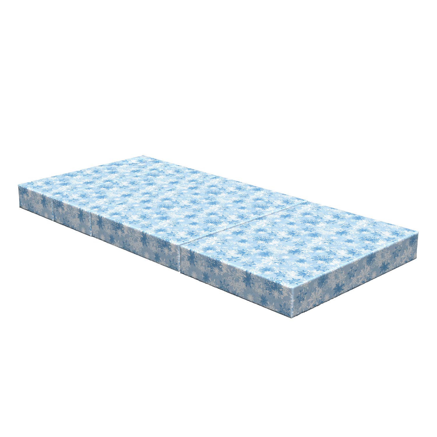 Ambesonne Snowflake Foldable Mattress - Christmas Holiday Guest Bed - 74.8