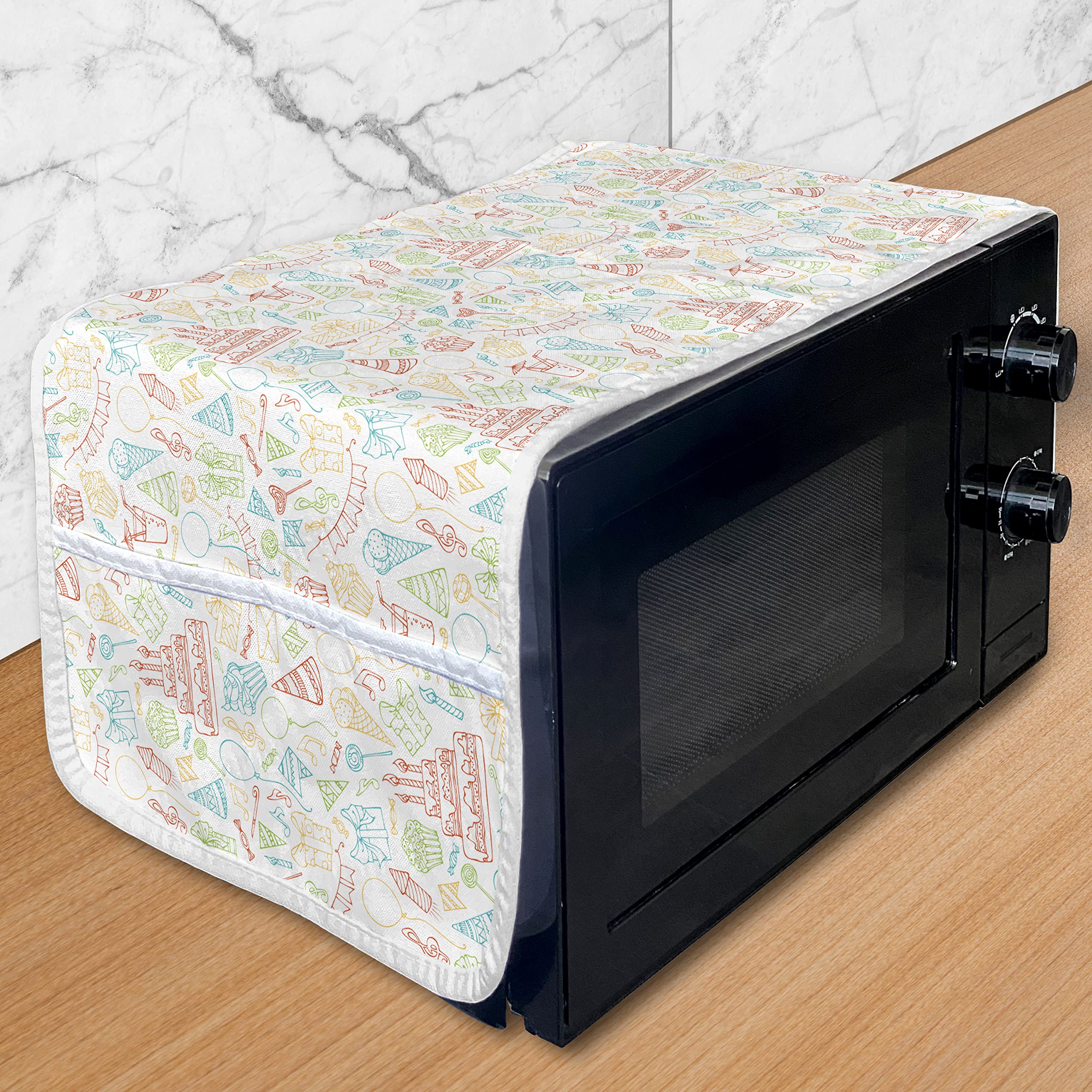 Ambesonne Waterproof Microwave Cover for Birthday Party - 36
