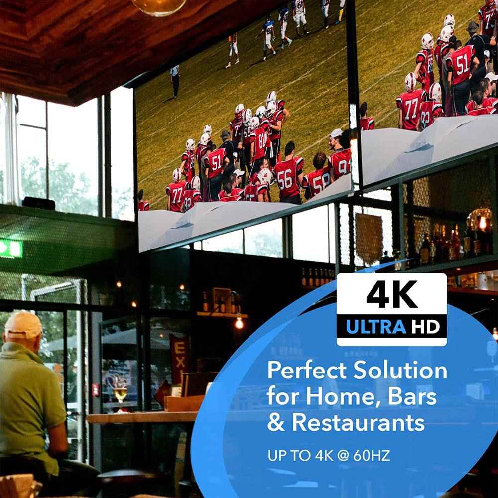 1×4 HDMI Splitter 18Gbps 4K 60Hz HDR - UHDS 104 - Duplicate & Mirror HDMI Signal for Home Theater, Gaming & Multi-Screen Setup