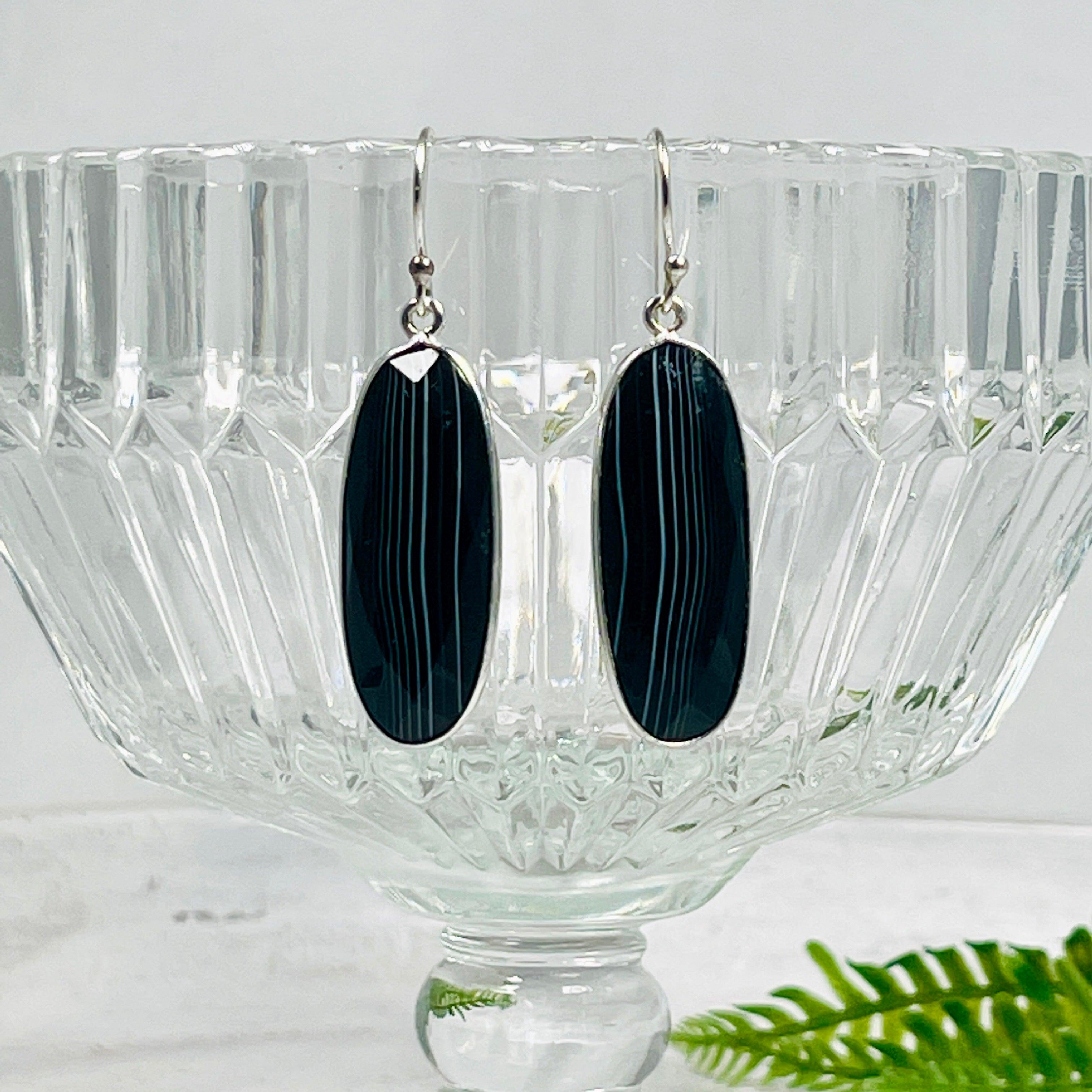 Natural Sardonyx Faceted Oval Earrings KEGJ1288 - Elegant Jewelry for Women, Perfect for Parties & Special Occasions