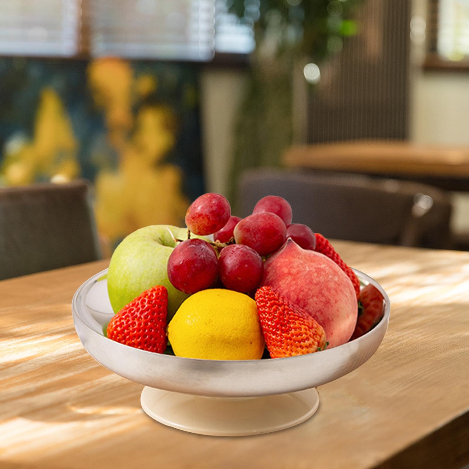 CALANDIS® White Sturdy Fruit Snack Plate - Durable Dessert Stand for Coffee Table, Living Room, Party, Wedding, Festival - Perfect for Serving Fruits, Candies, Appetizers (1-Piece Set)