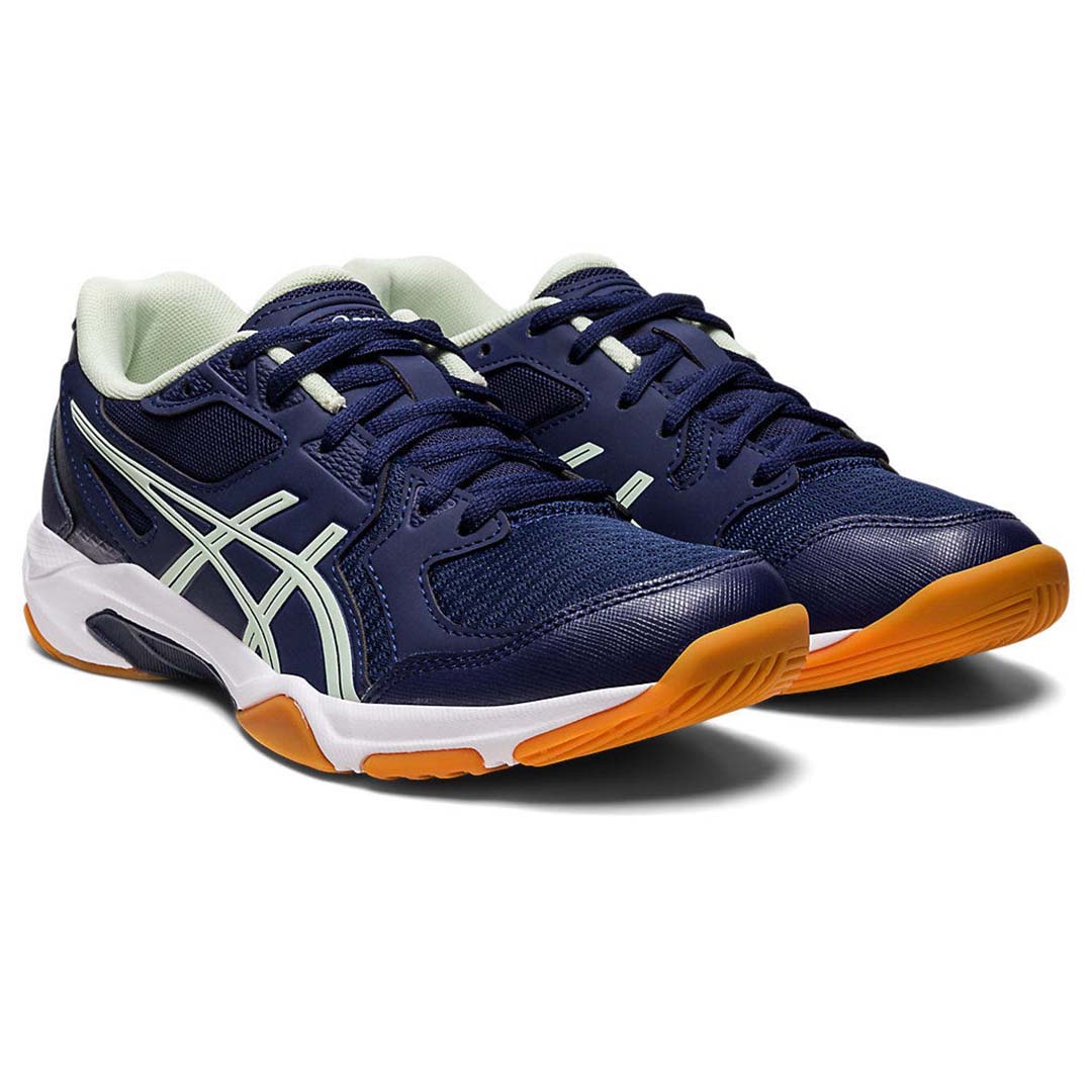 ASICS Gel Rocket 10 Women's Squash Shoes - Peacoat/Whisper Green - Indoor Court Sports, Badminton & Racquetball Shoes for Women with Superior Cushioning