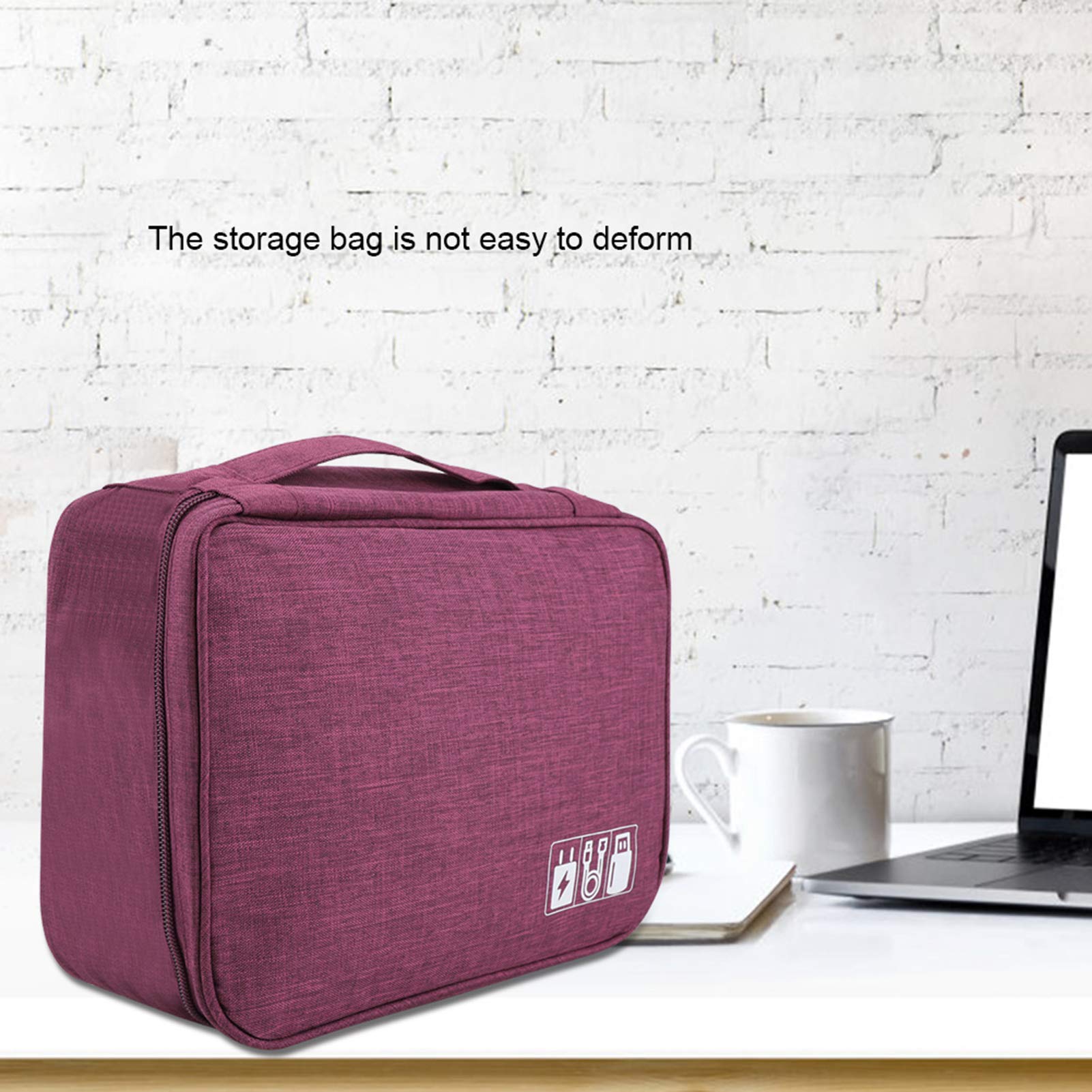 Universal Digital Storage Bag for Portable Charger & Electronic Accessories - Travel Organizer Pouch (Purple) | Perfect for Travel, Office & Home Organization
