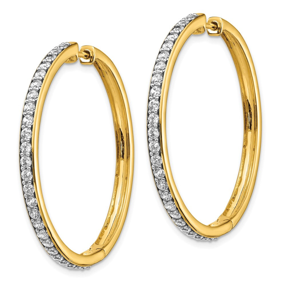 14K Gold Diamond Hinged Hoop Earrings - EM4268 125 YA | Elegant Dangle Earrings for Women | Perfect for Weddings, Parties & Everyday Wear