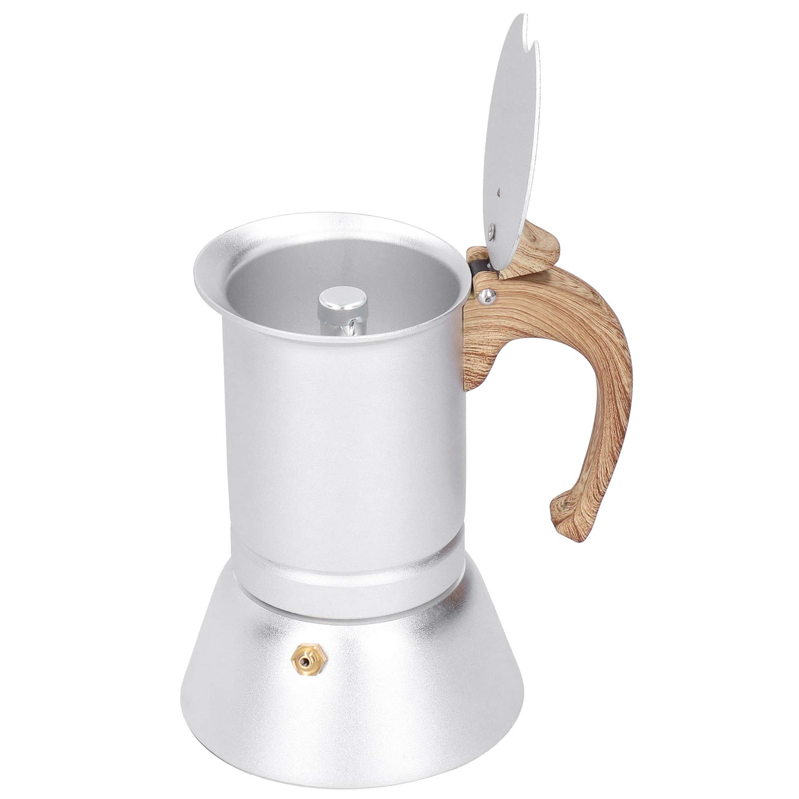 Stainless Steel Moka Pot 150ML - Stovetop Espresso Maker for Electric, Induction & Gas Stoves - Heat Insulated for Safety - Perfect for Home, Office & Camping Coffee Brewing