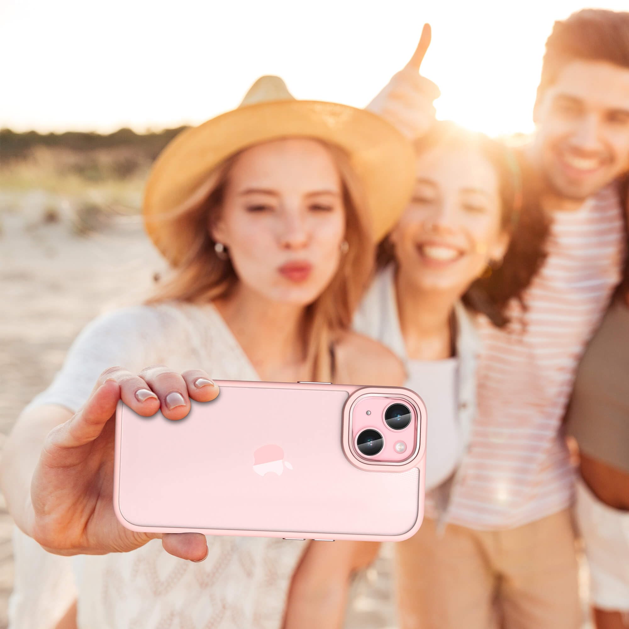 ULAK Clear iPhone 15 Case [6.1 Inch] - Anti-Yellowing Heavy Duty Protection, Shockproof Rugged Cover with Soft TPU & Hard Bumper | Safe Grip Protective Phone Cover for Women & Men - Perfect for Outdoor Activities, Work & Daily Use (Pink)