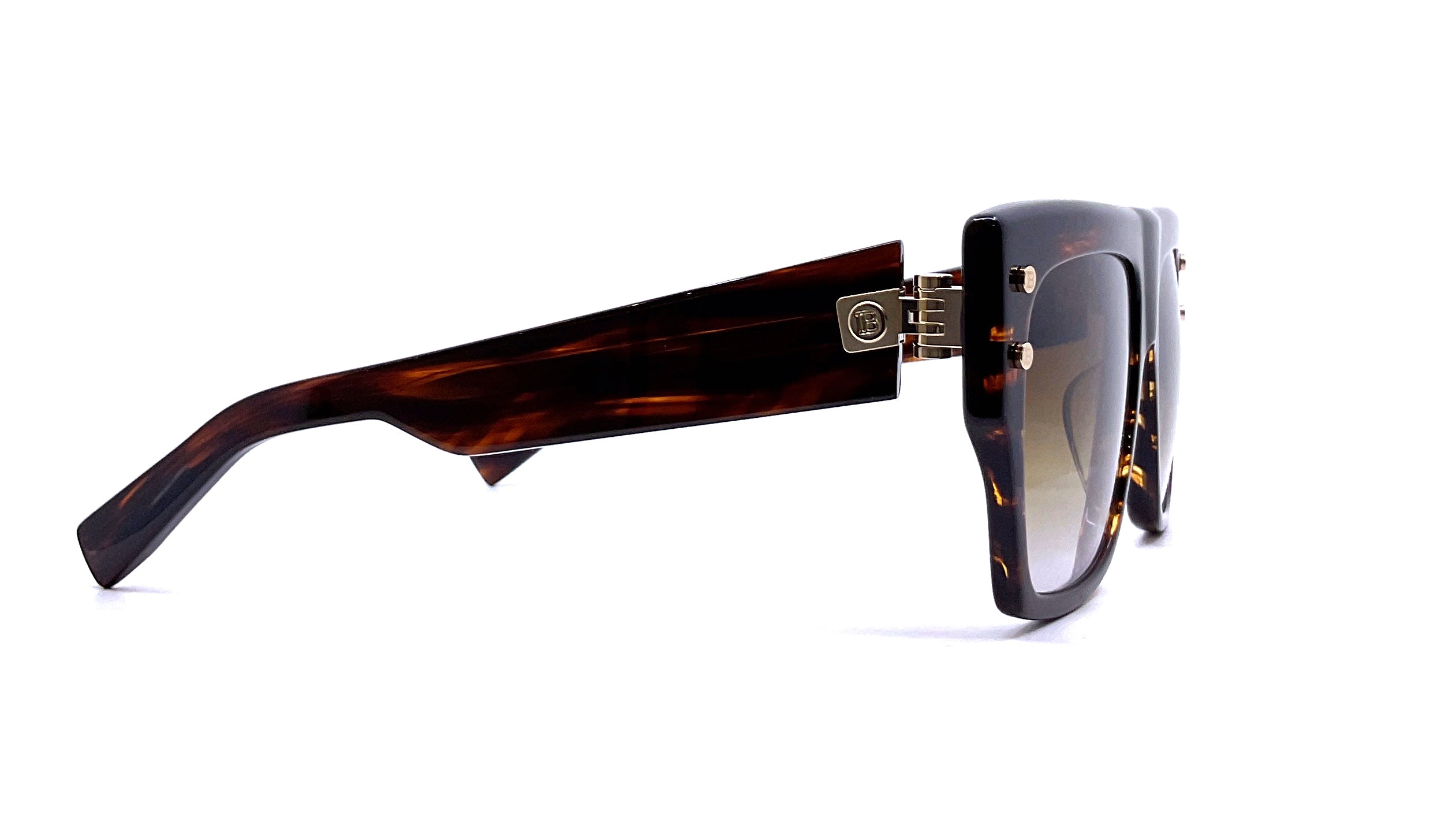 Balmain B I Sunglasses - Dark Brown & Gold Frames - Luxury Fashion Shades for Men & Women - Perfect for Outdoor Activities & Travel