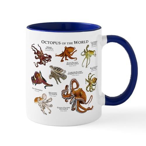 White/Navy Inside - Octopus Of The World Mug