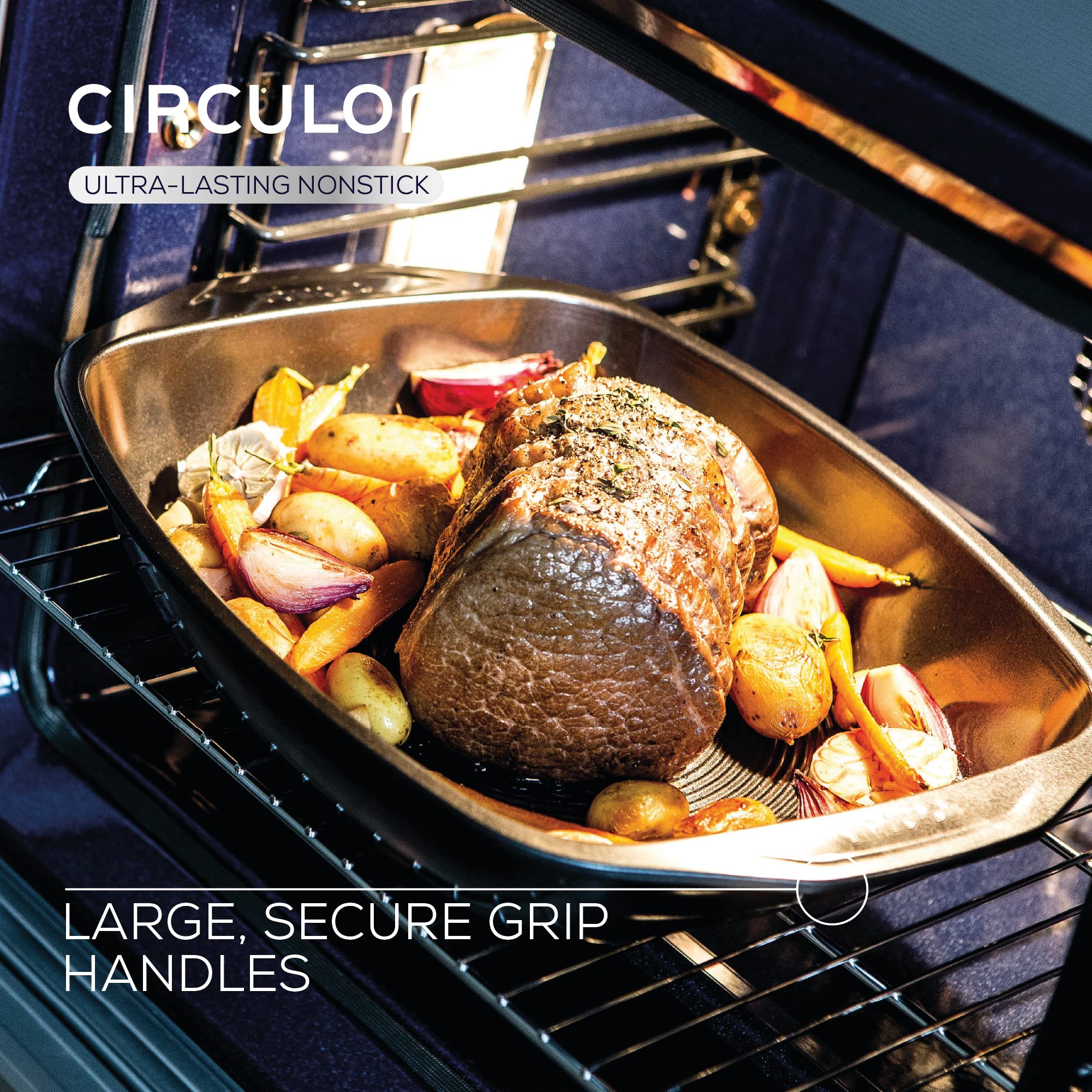 Circulon Ultimum Non-Stick Small Baking Tray - 29.2 x 19.8 x 2.5cm Carbon Steel Oven Pan | Freezer & Dishwasher Safe | Perfect for Cookies, Brownies & Sheet Cakes | Durable Bakeware for Home Baking (Black)