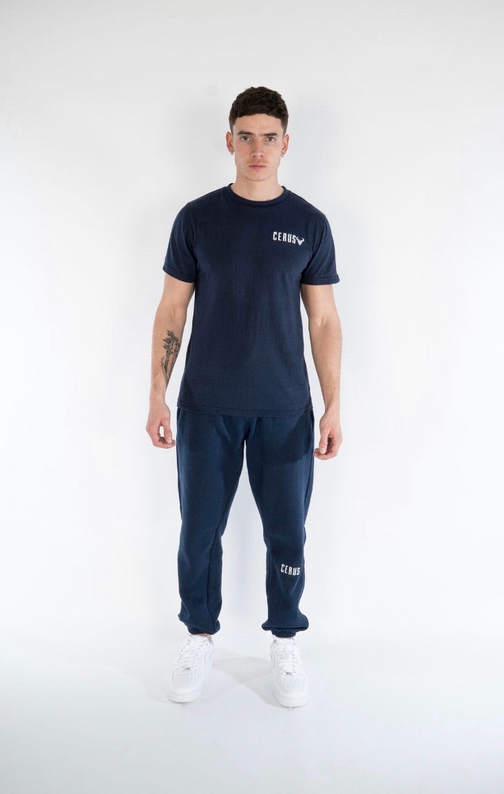 Cerus Navy Slim Fit Legacy Sweatpants for Men - Comfortable Joggers with Pockets | Perfect for Gym, Lounge & Casual Wear