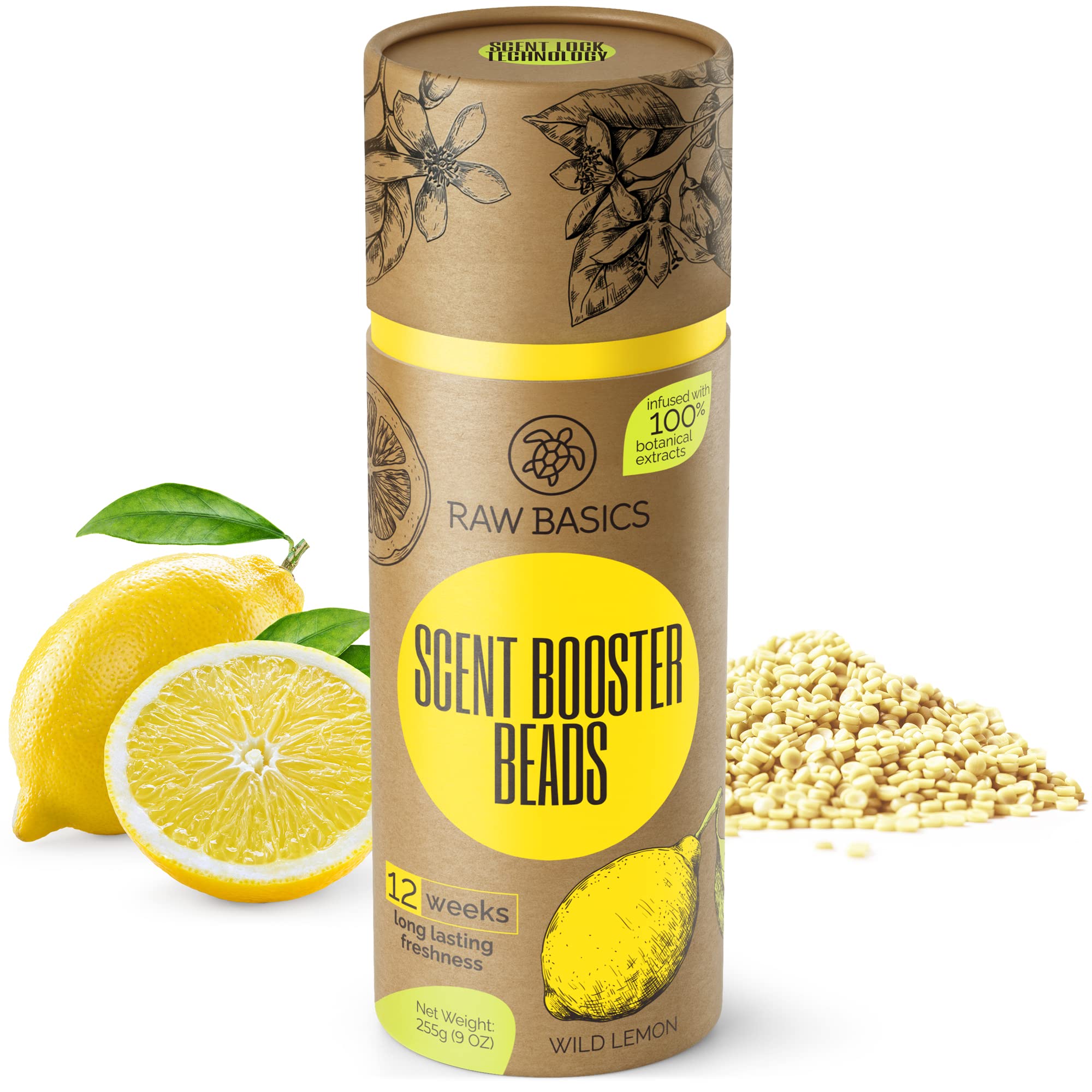 Wild Lemon Scent Boosters for Washer - Bulk Laundry Booster Beads & Fabric Deodorizer - In-Wash Odor Eliminator Pods for Fresh Clothes | Long-Lasting Fragrance for Laundry, Towels & Bedding