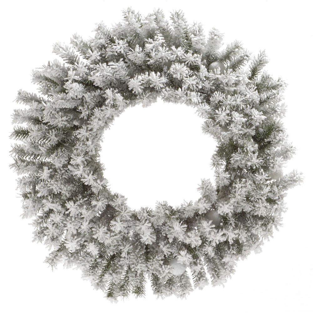 Vickerman 30 Inch Flocked Artificial Christmas Wreath - Unlit London Style Holiday Decor for Front Door, Fireplace & Seasonal Home Decoration