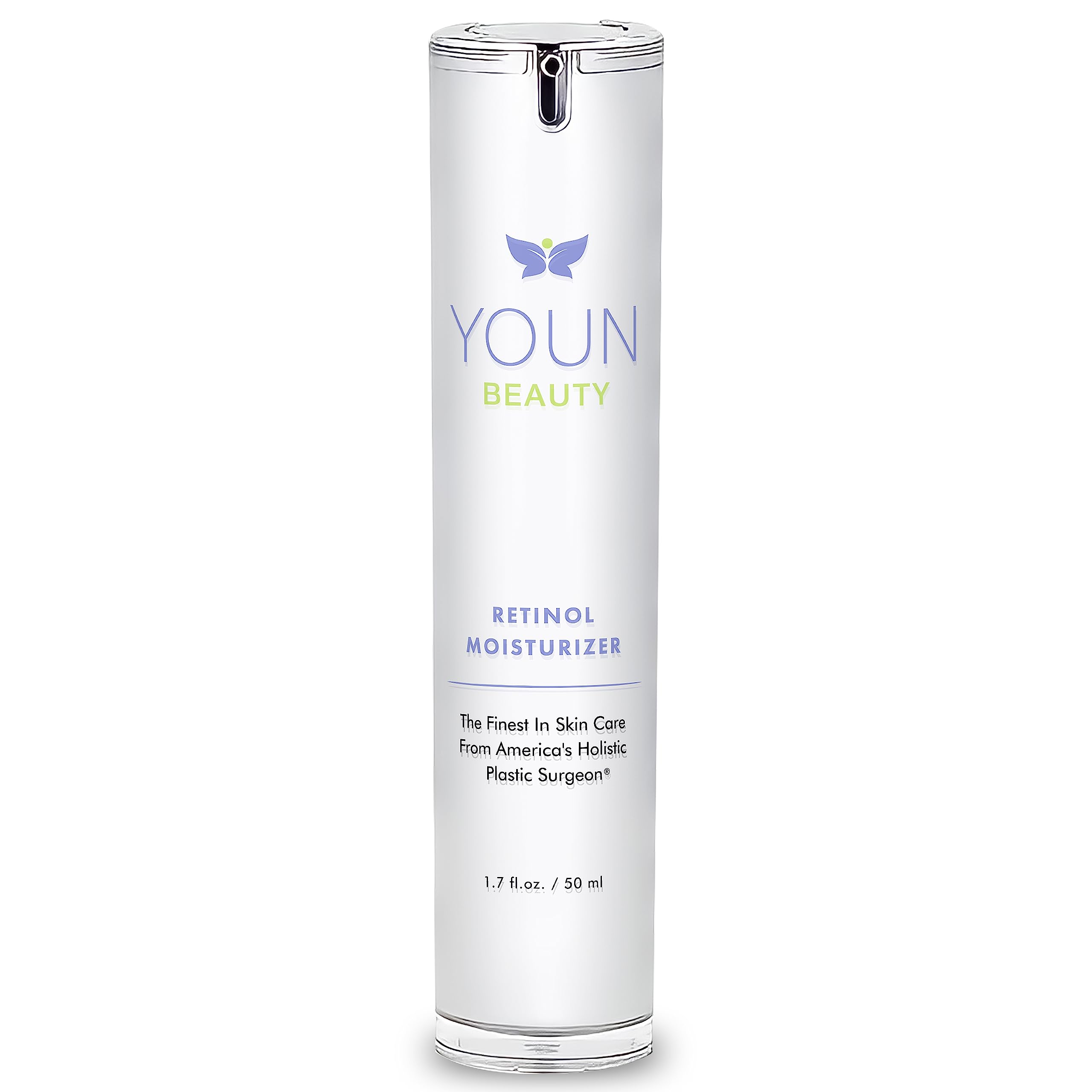 YOUN Beauty 2.5% Retinol Night Cream - Anti-Aging Face Moisturizer with Hyaluronic Acid, Vitamin E & Green Tea | Paraben-Free, Dermatologist-Recommended for Skin Renewal & Wrinkle Reduction | Perfect for Nighttime Skincare Routine (50ml)