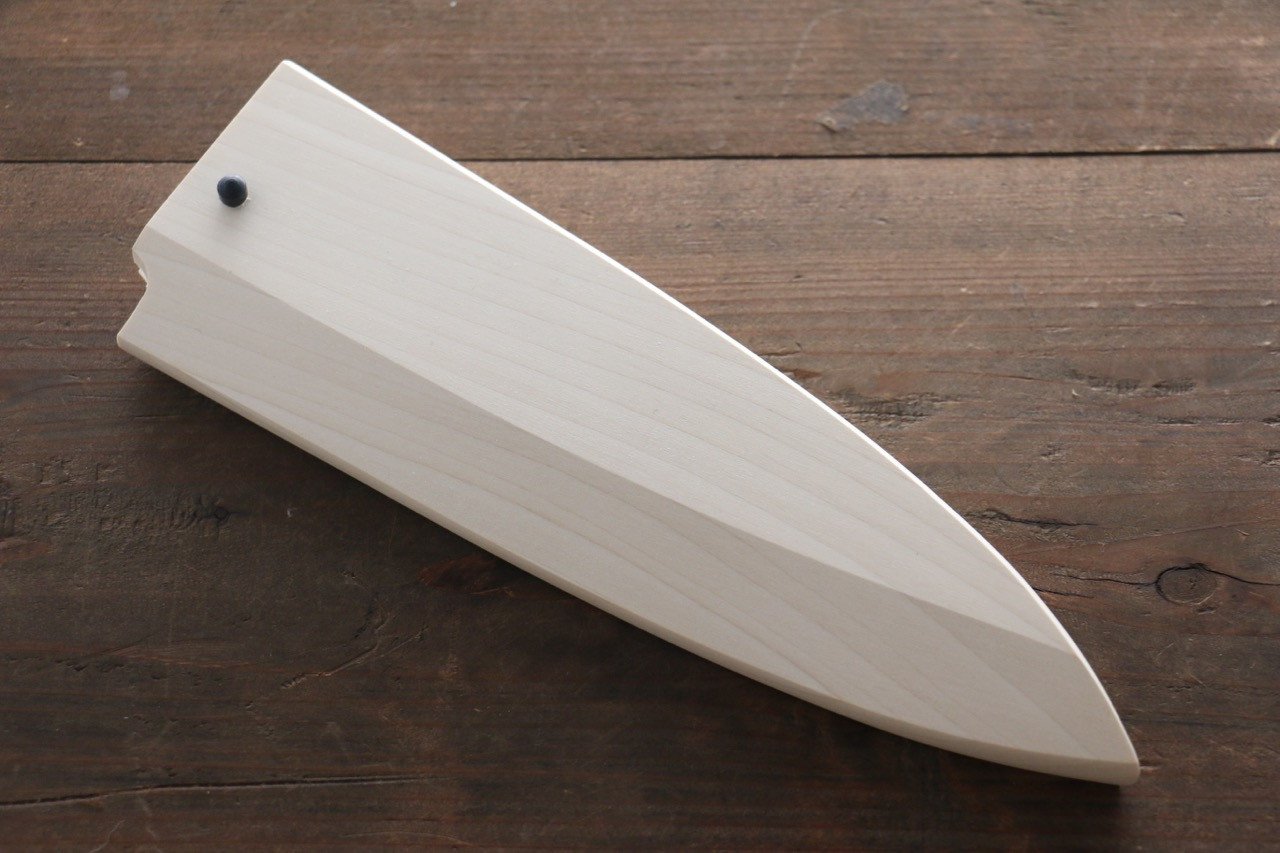 Premium Magnolia Wood Deba Knife Sheath with Plywood Pin - Perfect for Japanese Kitchen Knives, Sushi Chefs & Home Cooking Enthusiasts