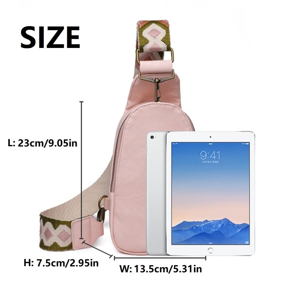 Bohemian Crossbody Sling Bag for Women & Men - Adjustable PU Leather Chest Bag | Perfect for Daily Use, Travel & Outdoor Activities