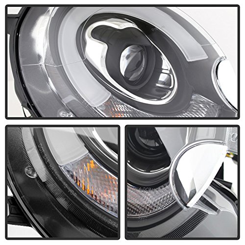 Xtune Mini Cooper Projector Headlights - Halogen Compatible, DRL, Black Housing & Clear Lens - Upgrade for Night Driving & Enhanced Style