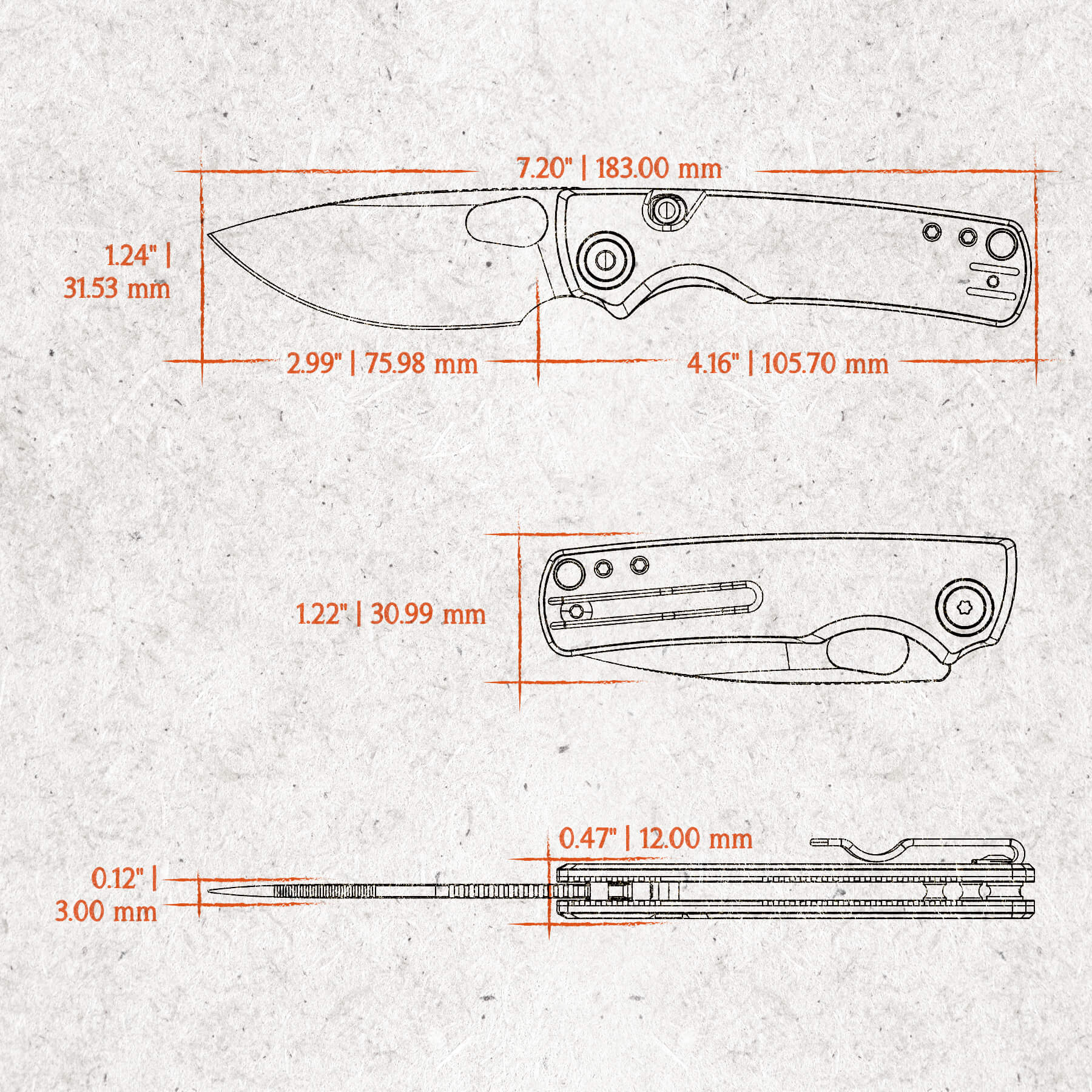 Porcupine Top Liner Lock Folding Knife - 2.99