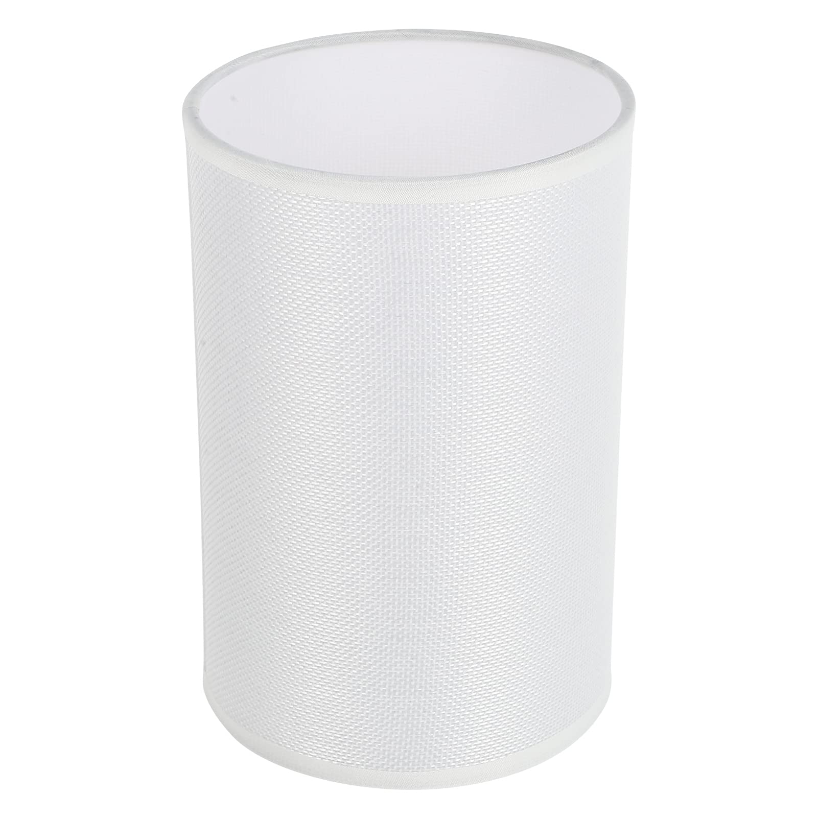 MILISTEN E27 White Linen Drum Lamp Shade - 8.06x5.31x5.31 Inch Replacement Chandelier & Wall Lamp Shade - Perfect for Living Room, Bedroom, and Dining Room Lighting Decor