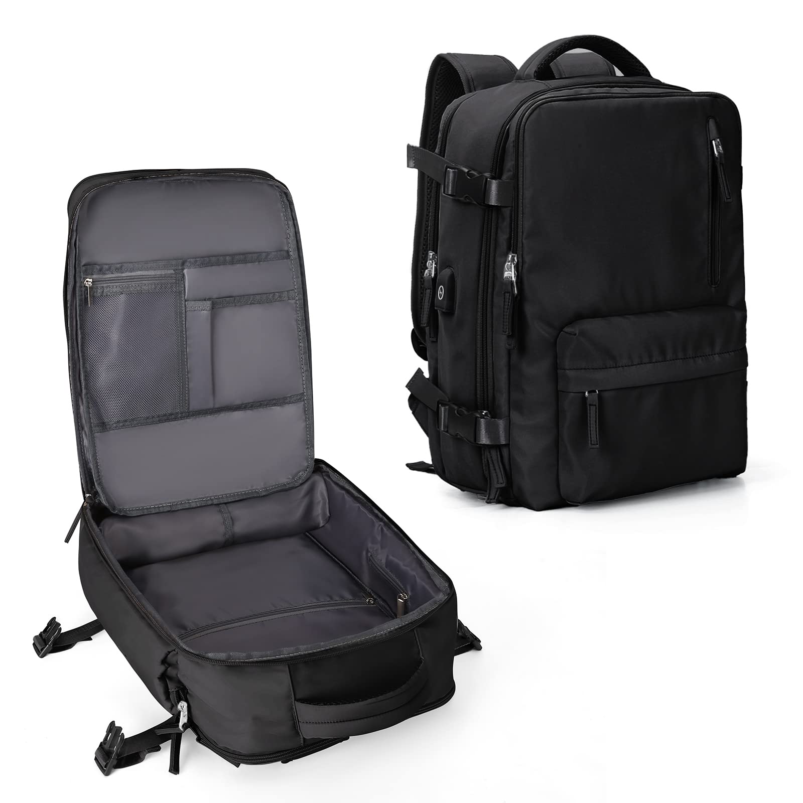 WONHOX Large Travel Backpack - TSA Approved Carry On Backpack with Laptop Compartment for Men & Women - Perfect for Business Trips, Work Commute & Airplane Travel