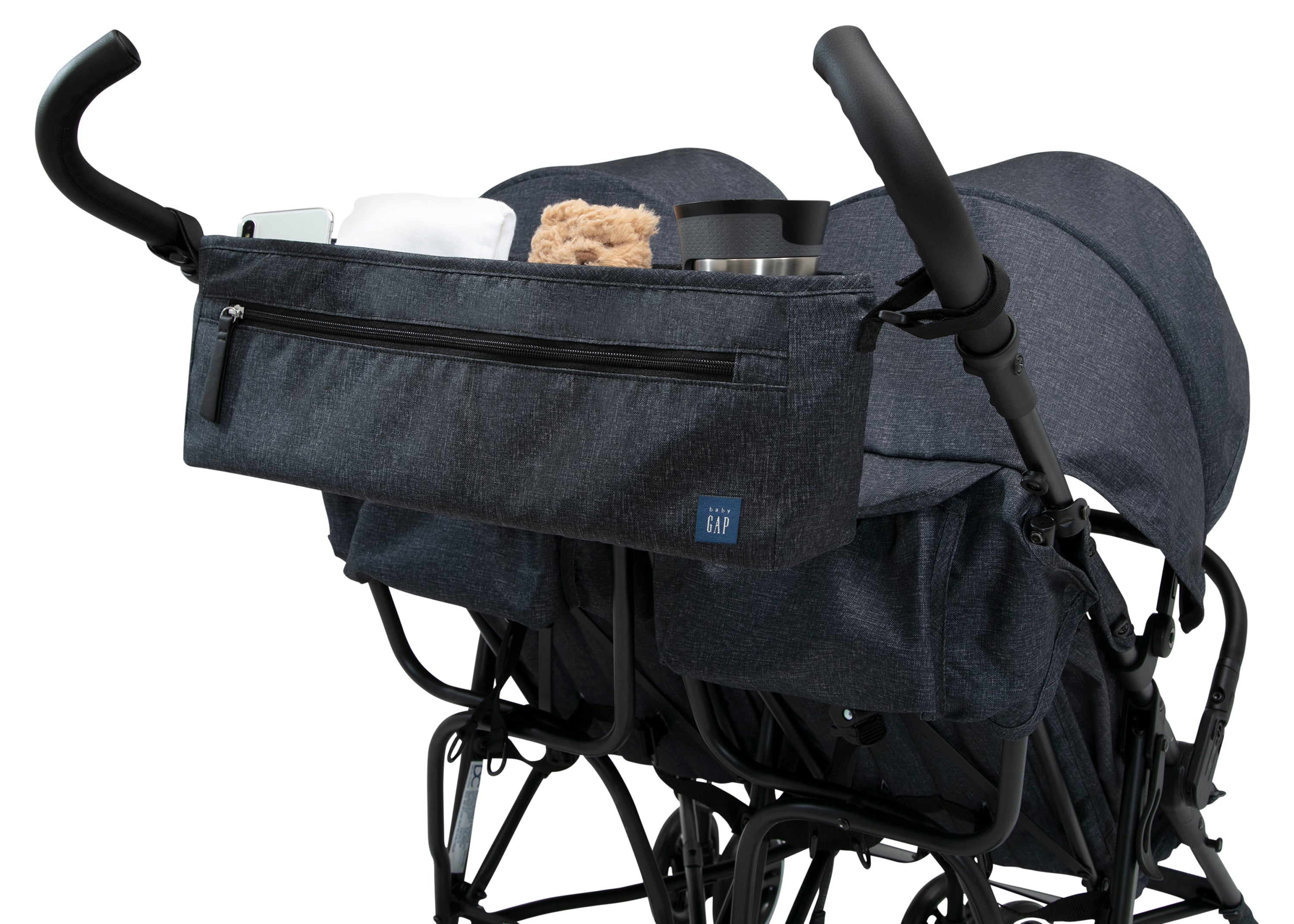 BabyGap Classic Parent Organizer for Double Stroller - Convenient Storage for Diapers, Bottles & Essentials - Perfect for Shopping, Travel & Family Outings