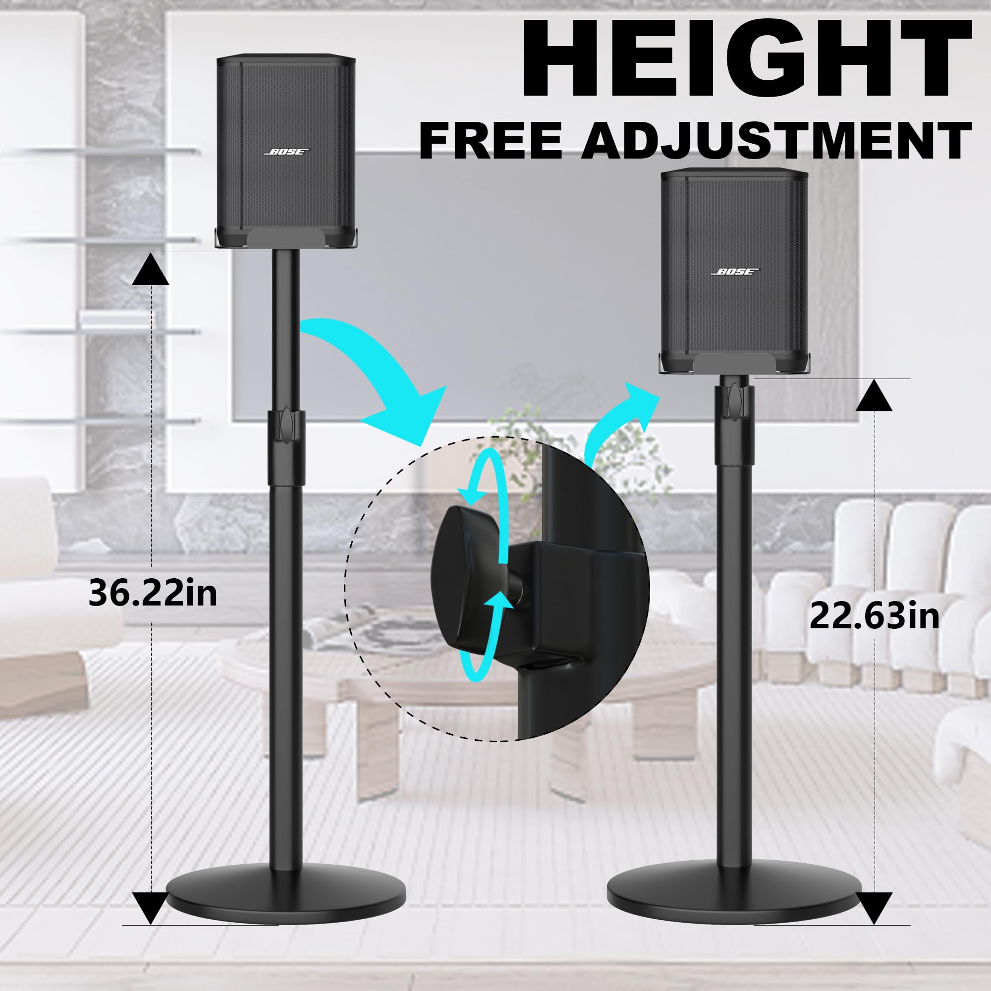 Adjustable Height Speaker Stand for Bose S1 Pro & S1 Pro+ | 22.6