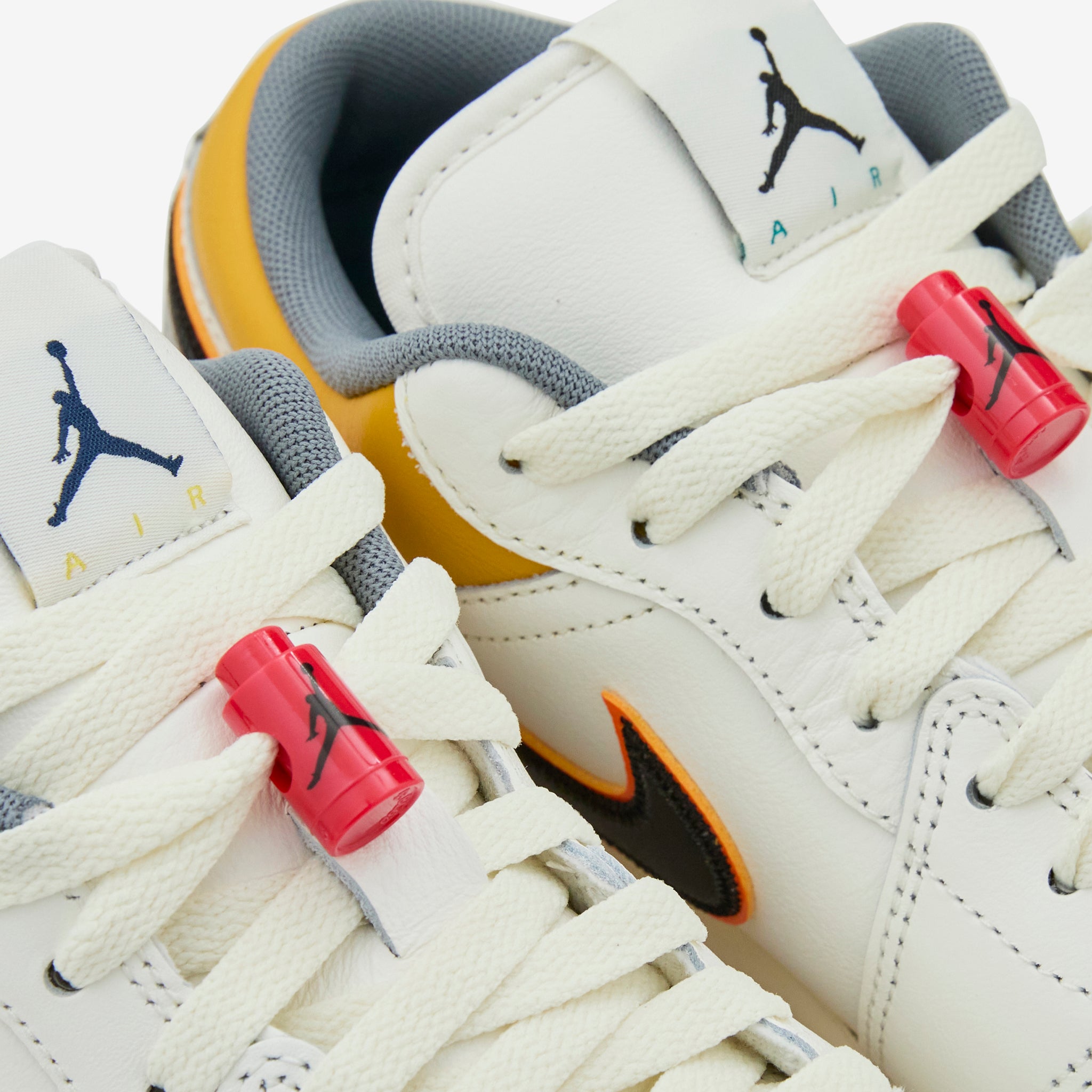 Air Jordan 1 Low Premium Sneakers in Sail/Brave Blue/Cashmere/College Grey - Men's Basketball Shoes for Casual Wear & Street Style
