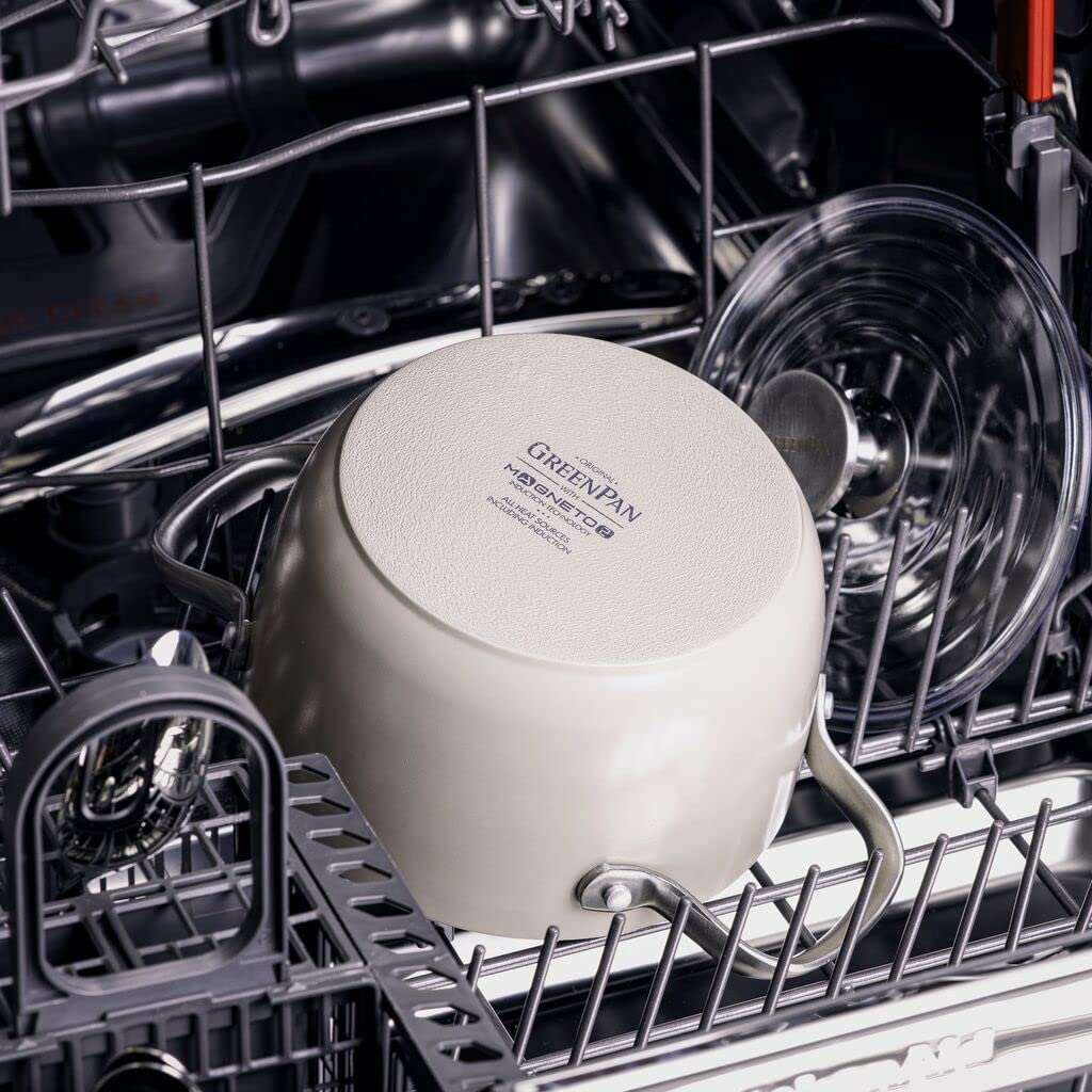 GreenPan Healthy Ceramic Nonstick 2QT Rice Cooker & Soup Pot with Lid - PFAS-Free, Induction Compatible, Dishwasher & Oven Safe (Taupe) - Perfect for Cooking Rice, Soups, Stews & One-Pot Meals