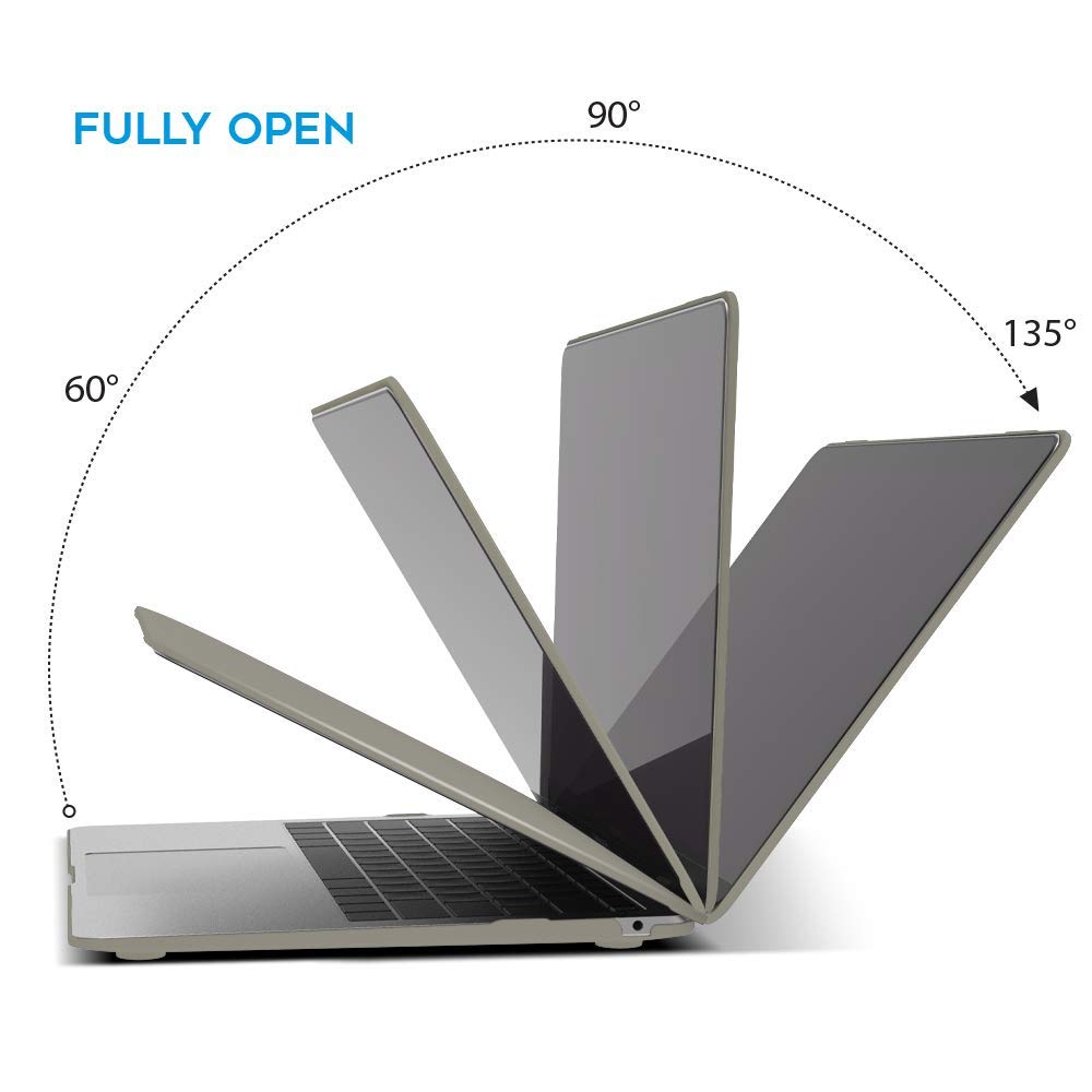 IBENZER Hard Plastic Protective Case for MacBook Air 13-inch (2020-2022 Models A1932/A2179/A2337 M1 Chip) - Lightweight Shell Cover Compatible with Retina Display & Touch ID (Gray) - Perfect for Work, Travel, and School Protection