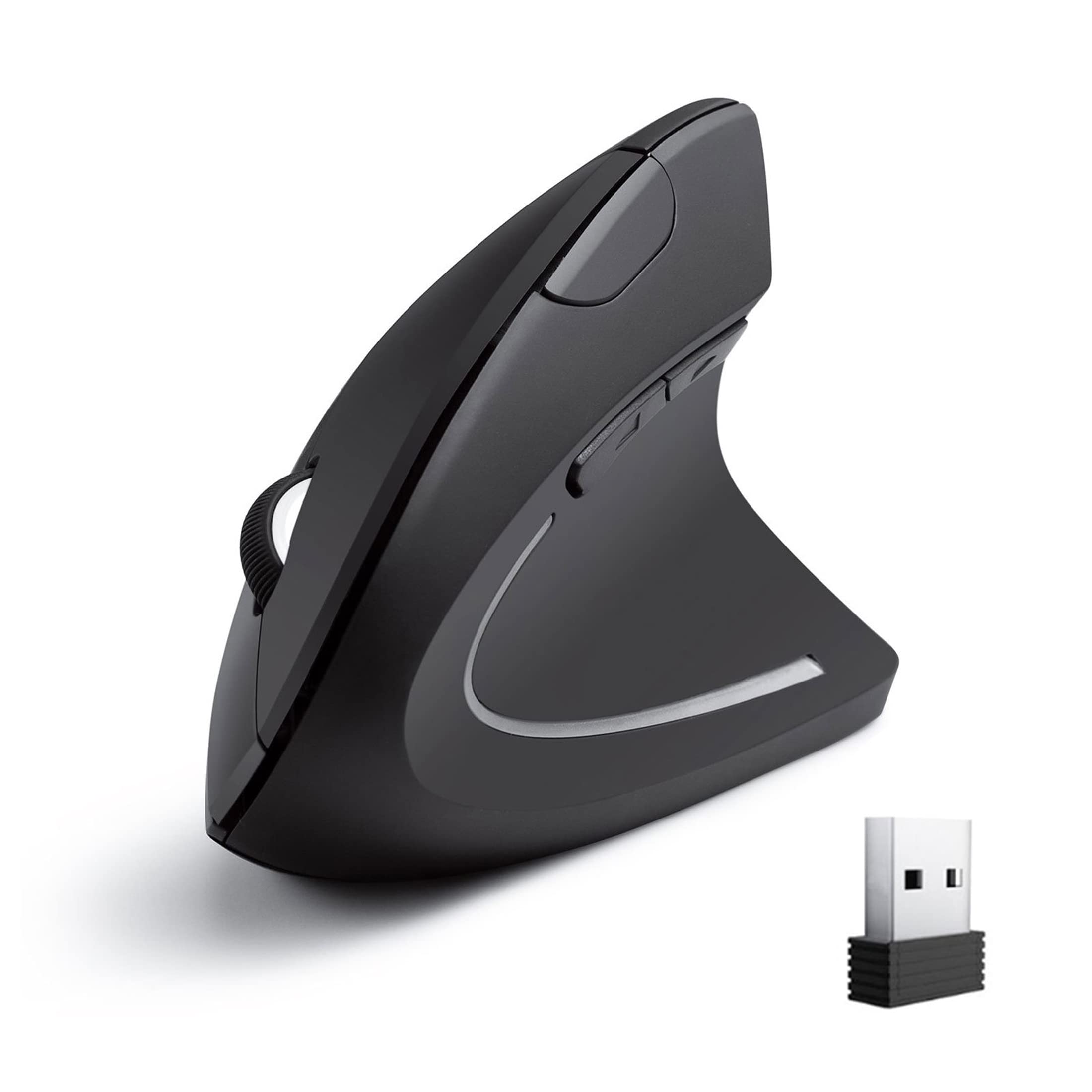 Moon Mouse Ergonomic Vertical Mouse - Wireless 2.4GHz Computer Mouse with 3 Adjustable DPI Levels - Orthopedic Expert Design for Laptop, PC, Desktop, Notebook - Ideal for Office, Gaming, and Long-Term Use