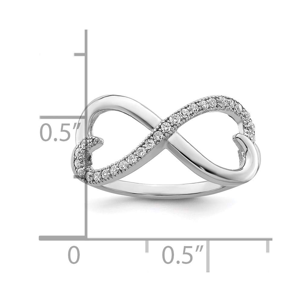 925 Sterling Silver Cubic Zirconia Heart Ring for Women - Sparkling Embers Design, Elegant Fine Jewelry Gift for Her - Perfect for Anniversaries, Valentine's Day & Special Occasions