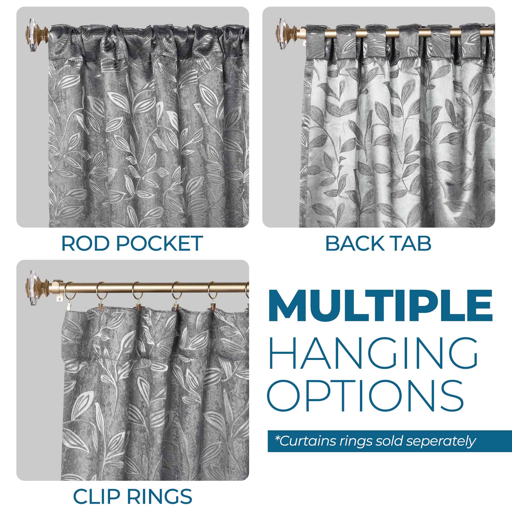 Premium Blackout Curtains for Bedroom - Super Soft Thermal Insulated Room Darkening Drapes with Back Tab Design (Set of 2 Panels) - Perfect for Nursery, Home Theater & Shift Workers