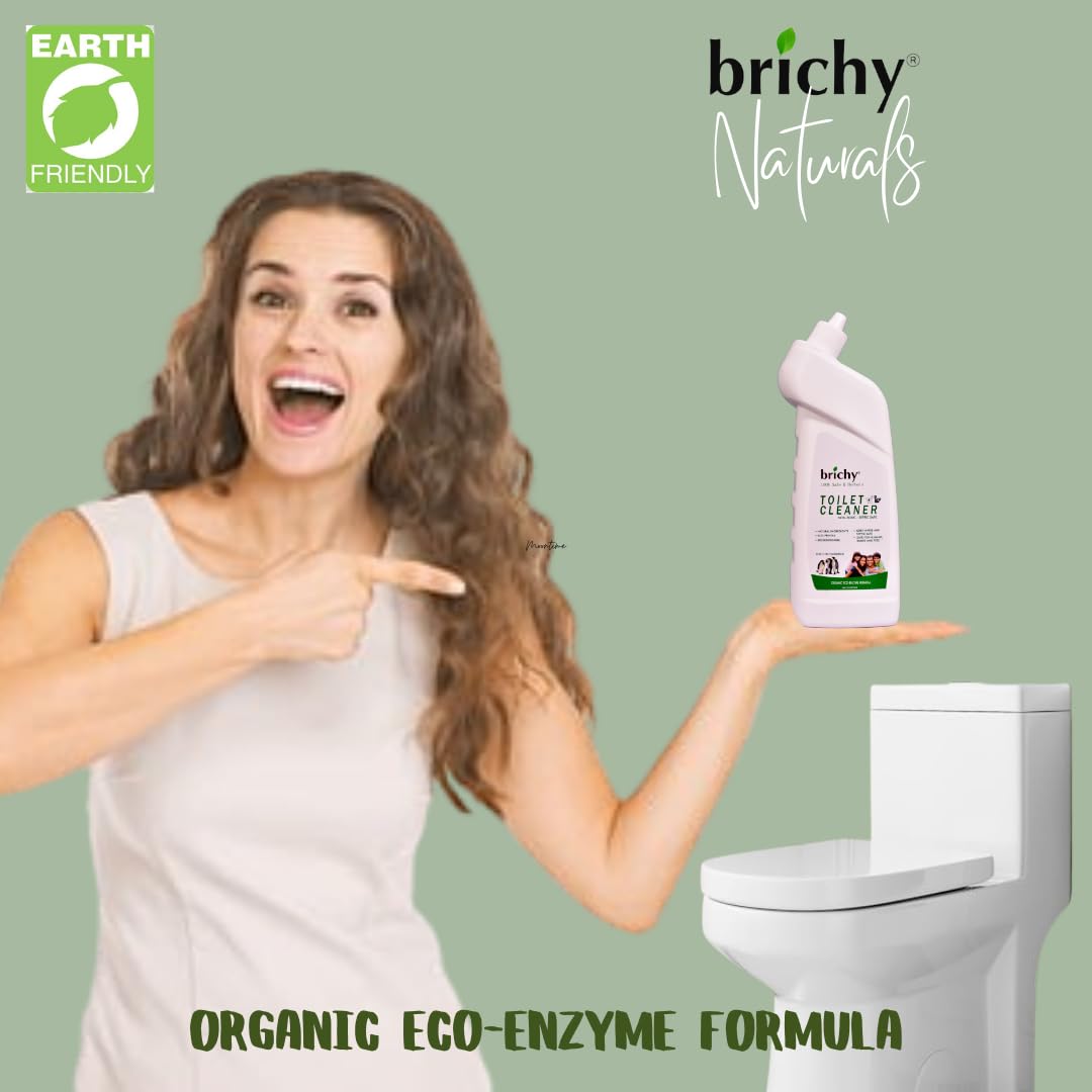 Brichy Natural Toilet Cleaner Liquid - Septic Safe, Biodegradable, Non-Toxic & Eco-Friendly | Organic Enzyme Bathroom Cleaner (5L) | Perfect for Homes, Hotels & Eco-Conscious Cleaning