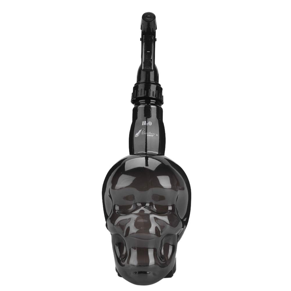 Vintage Skull Shape 250ml Spray Bottle - Hair Styling Mist Water Sprayer for Salon, Barber, Plants & Pets | Empty Refillable Bottle for Hairdressing, Home Cleaning & Gardening (Black)