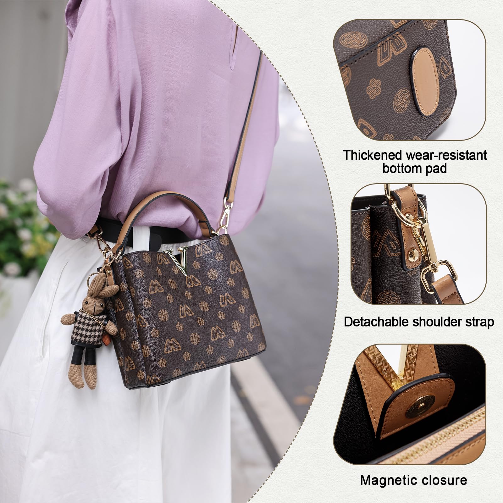 FOXLOVER PVC Crossbody Bags for Women - Lightweight Small Purse for Daily Use & Travel