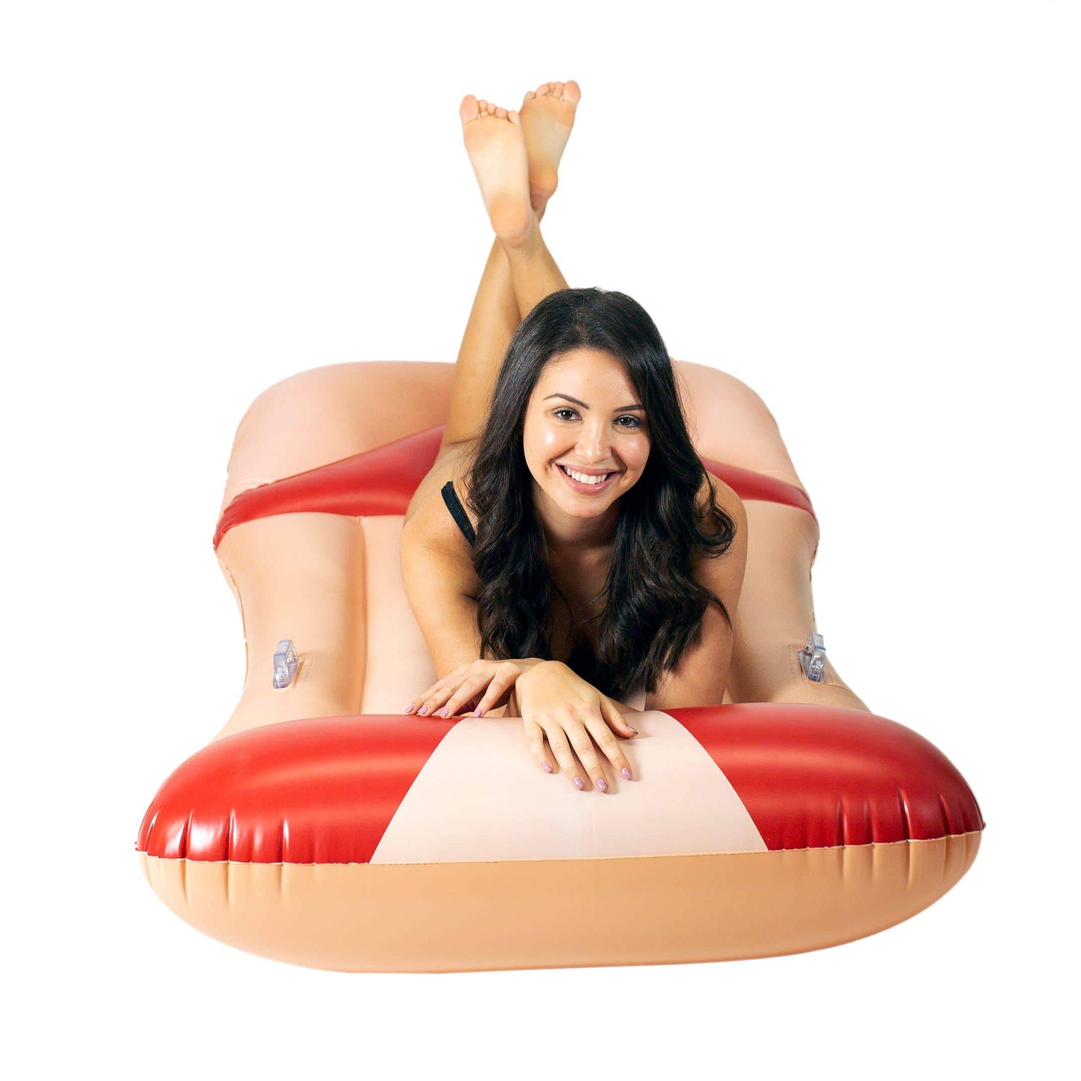 Poolcandy Hot Bod Beach Babe Extra Large Inflatable Pool Lounger - Premium Pool Float for Adults (72