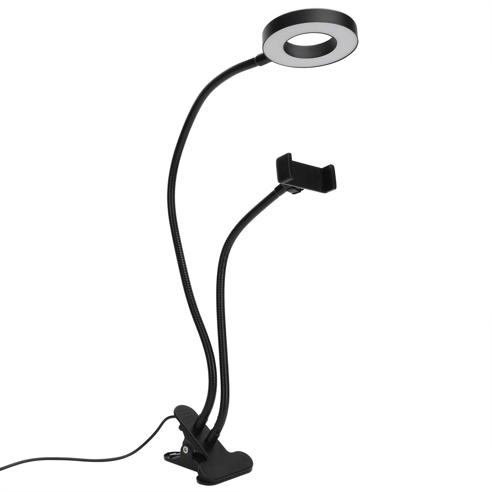 Acouto LED Fill Light with Phone Holder - Adjustable Selfie Ring Light for Live Streaming, YouTube, TikTok & Video Calls - Perfect for Home Office, Gaming & Content Creation