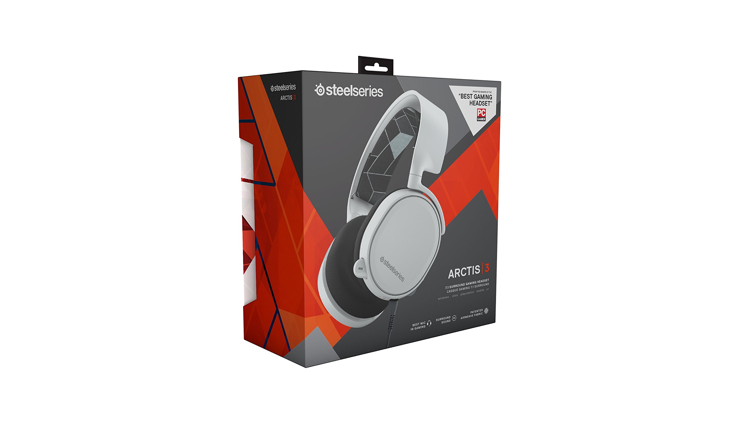 SteelSeries Arctis 3 Legacy Edition Wireless Gaming Headset - Multi-Platform Compatible with PC, Mac, PS4, Xbox One, Switch, Mobile & VR - Crystal Clear Audio for Immersive Gaming, Streaming & Online Meetings - White