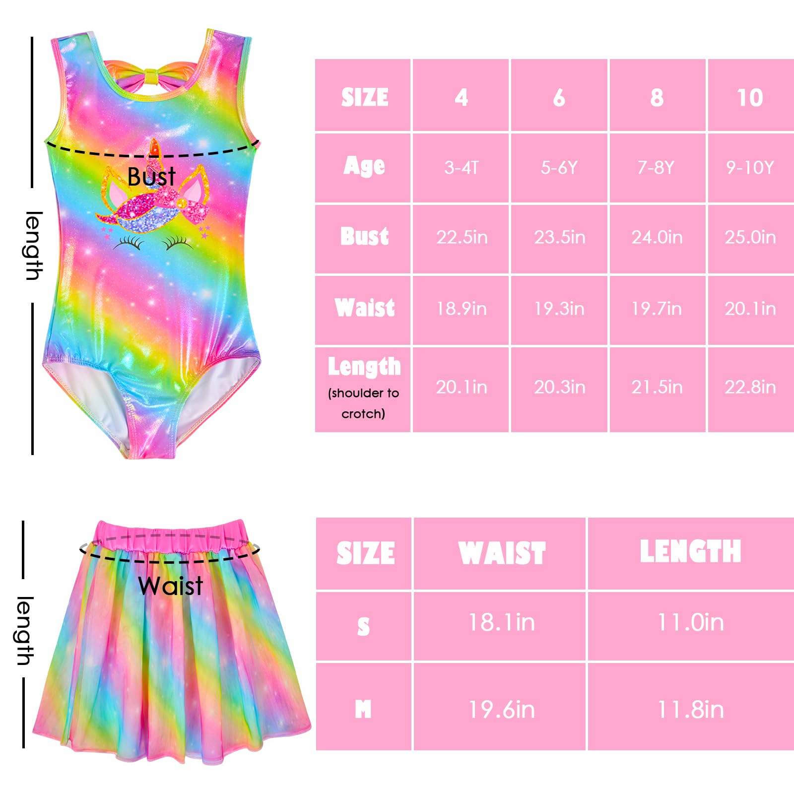 Sylfairy Girls Ballet Leotard with Removable Skirt - Dance Dress & Gymnastic Leotard for Ages 3-10 - Perfect for Ballet Class, Recitals & Dance Performances