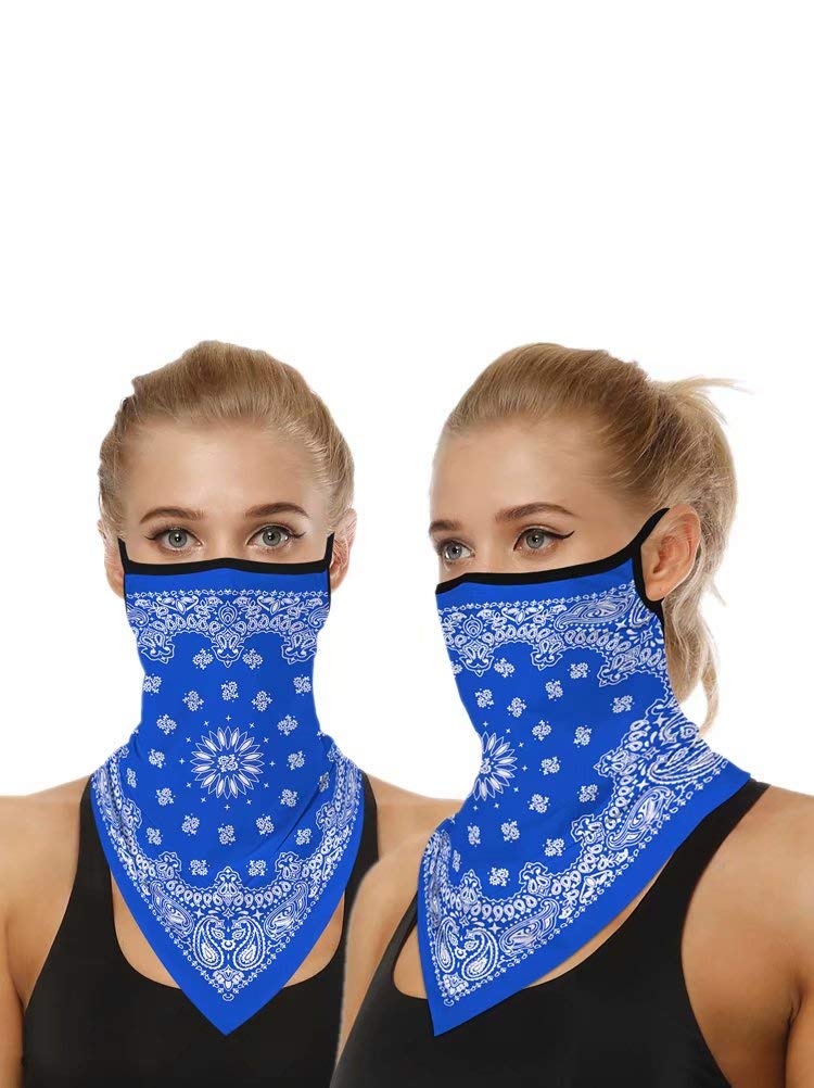 Breathable Face Scarf Bandana with Ear Loops - UV Protection Balaclava for Men & Women - Dustproof Neck Gaiter for Motorcycle Riding, Hiking & Outdoor Activities