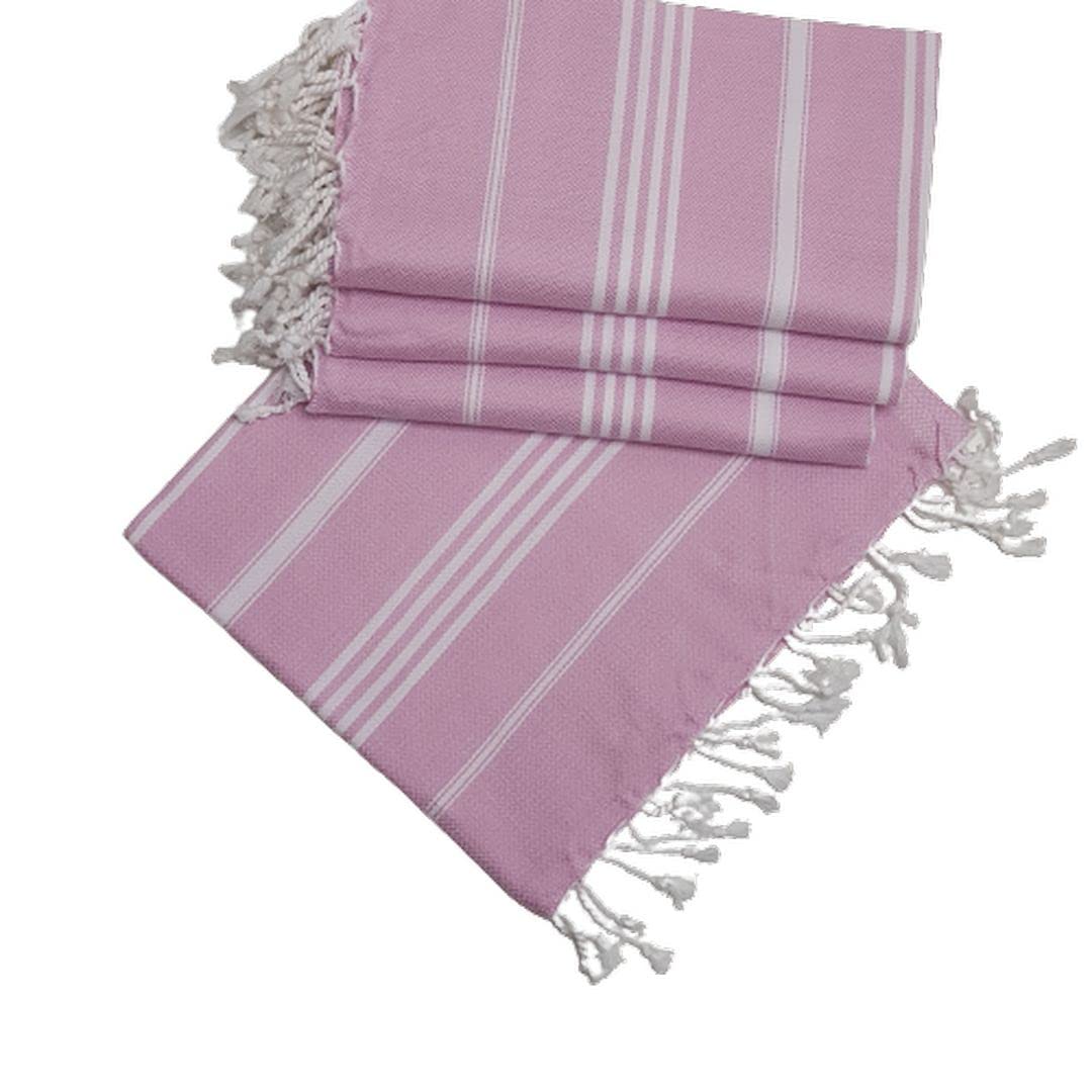 Premium Turkish Cotton Hand Towels Set of 4 - 19x40 Inch Absorbent Kitchen & Bath Towels - Soft Dish Cloths & Dinner Napkins for Home, Restaurant & Hotel Use (Pink)