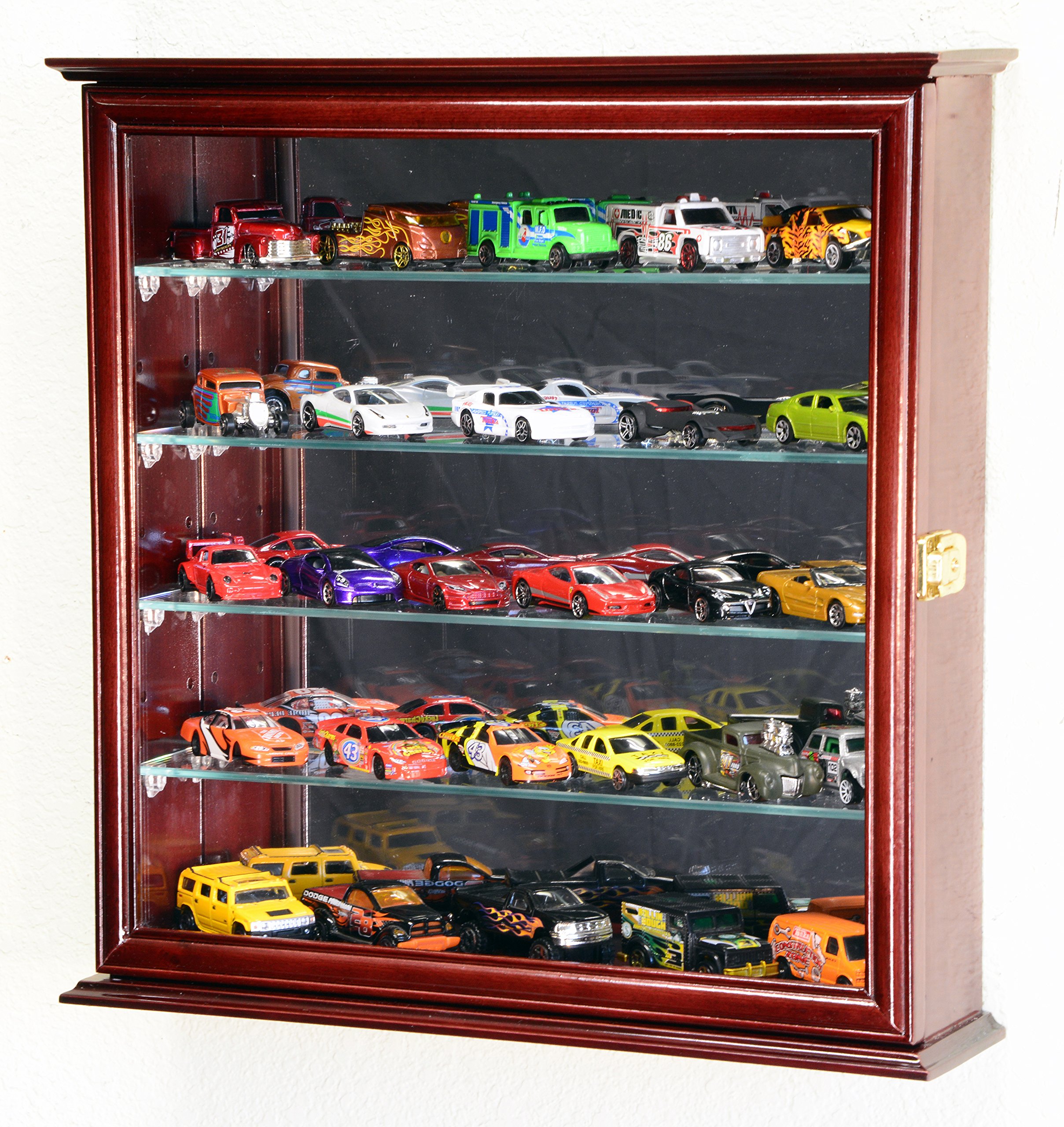 4-Tier Adjustable Shelves for Hot Wheels, Matchbox & 1/64 Diecast Cars - Wall Mount Display Case Cabinet - Perfect for Collectors, Kids Room Decor & Toy Storage Organization