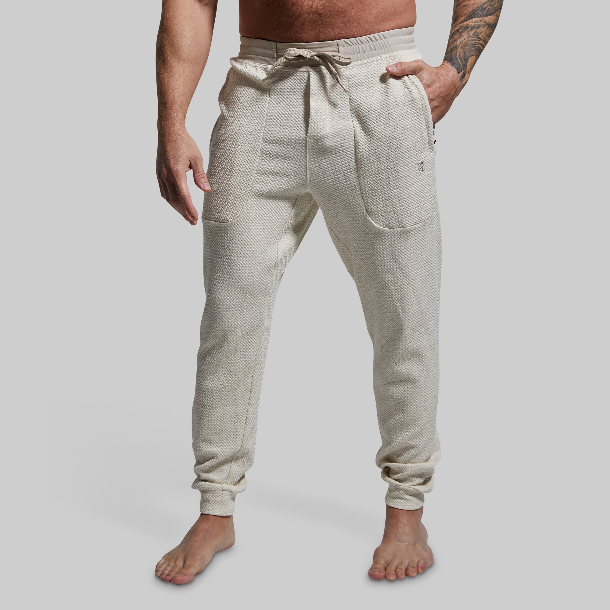 Men's Cloud Jogger Set - Heather Oatmeal Color Comfortable Running Outfit for Jogging, Gym & Lounge Wear - Lightweight Athletic Tracksuit for Men