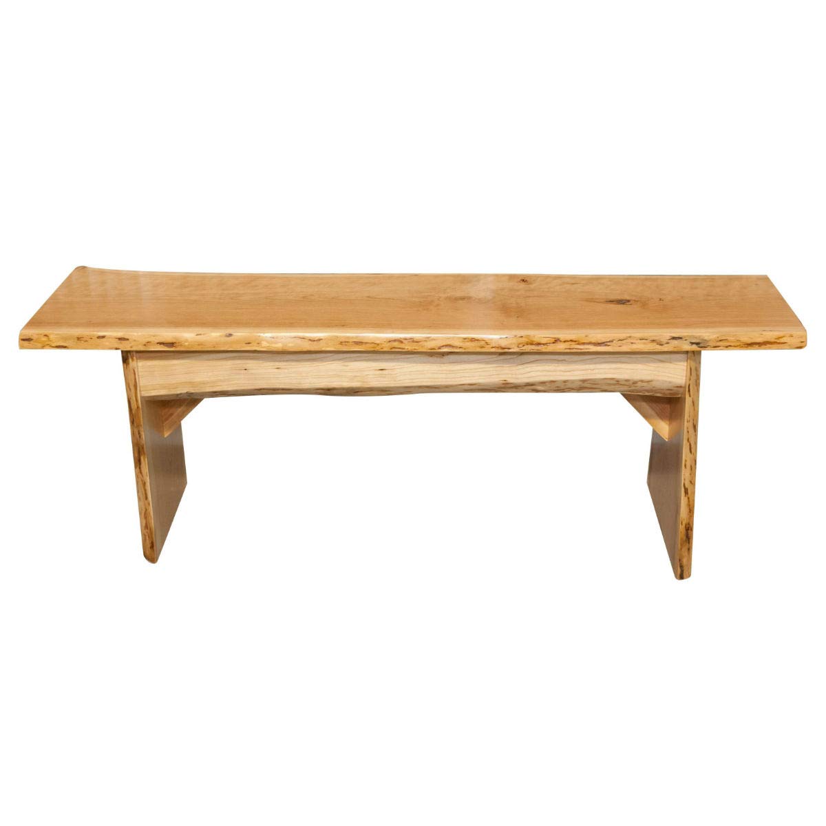 Live Edge Wooden Bench - Solid Cherry Wood Dining Bench - Rustic Home Decor Furniture - Natural Edge Wood Slab Bench (5 Feet Long, Clear Coated) - Perfect for Farmhouse Dining Rooms, Kitchen Islands & Entryway Seating