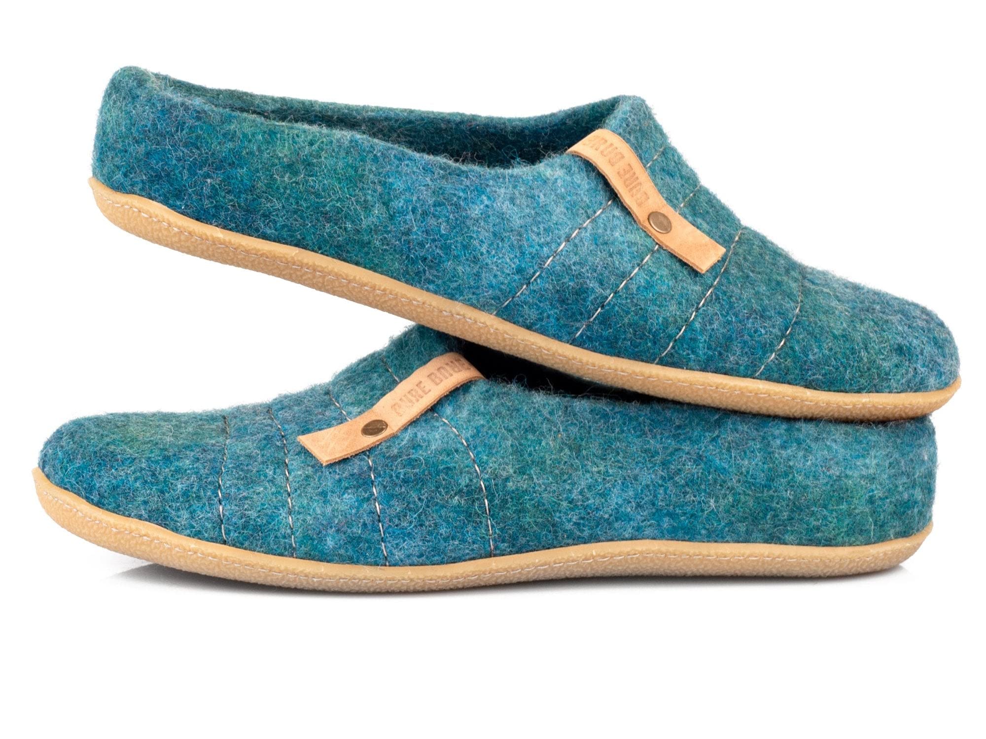 Men's Natural Boiled Wool Slippers - Warm Comfort House Shoes for Winter - Perfect Father's Day Gift for Dad - Ideal for Indoor Relaxation, Lounging & Cold Weather