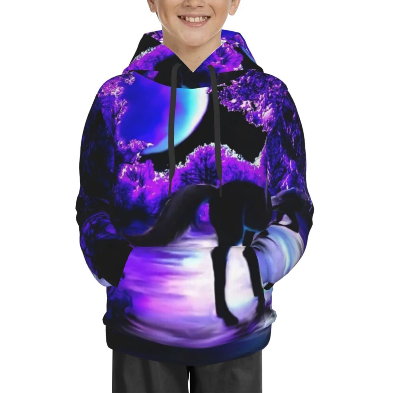 Purple Moon Unicorn Kids Hooded Sweatshirt Jacket - Cozy & Cute Unicorn Hoodie for Boys & Girls, Perfect for Playdates, School, and Outdoor Adventures