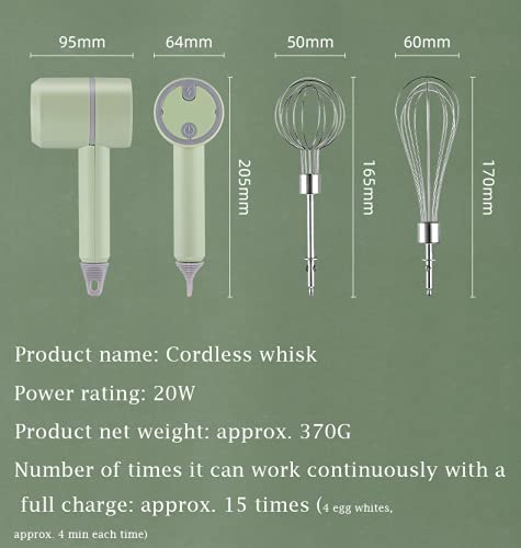 USB Rechargeable Electric Hand Mixer - 3 Speed Portable Wireless Whisk for Baking, Coffee, Cake & Lattes | Perfect for Home, Office & Outdoor Cooking