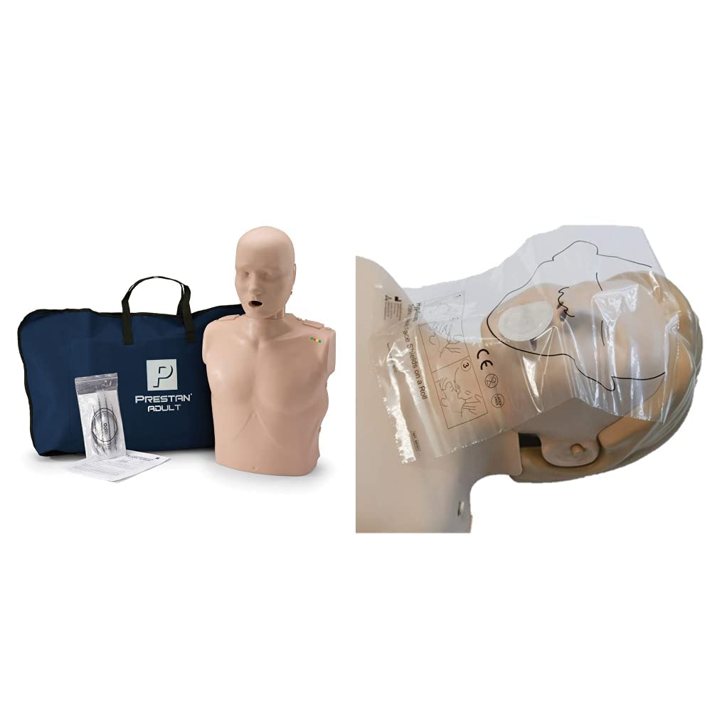 Reliance Medical PRESTAN Lightweight Professional Adult CPR/AED Training Manikin with CPR Monitor & HypaGuard Face Shields - Perfect for First Aid Classes, Emergency Training & Safety Certification Courses