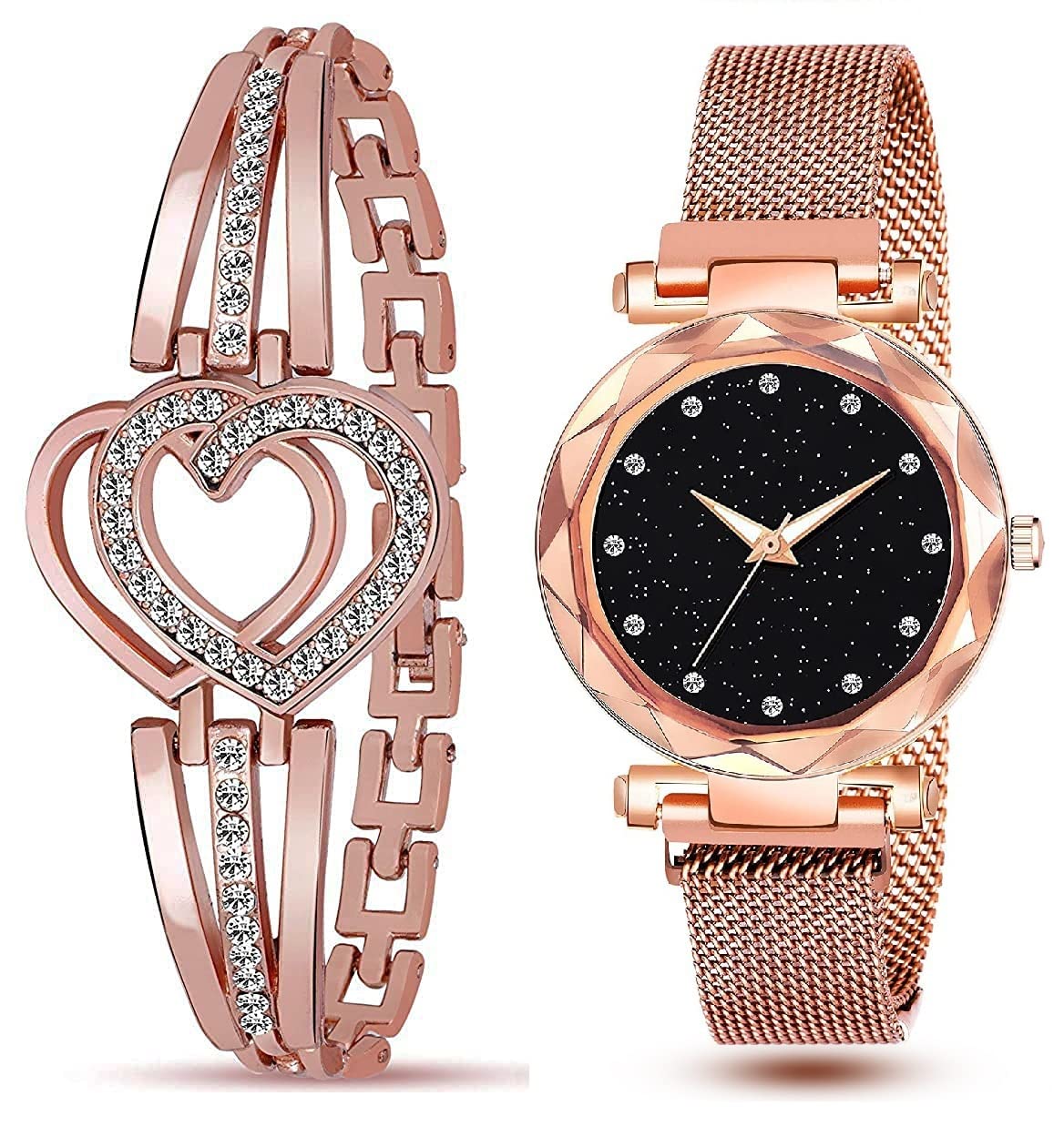 Meteoroid Analog Magnetic Watch for Women - Stylish Bracelet Watch with Magnetic Dial - Perfect Gift for Girls & Women - Ideal for Office, Casual Wear & Special Occasions